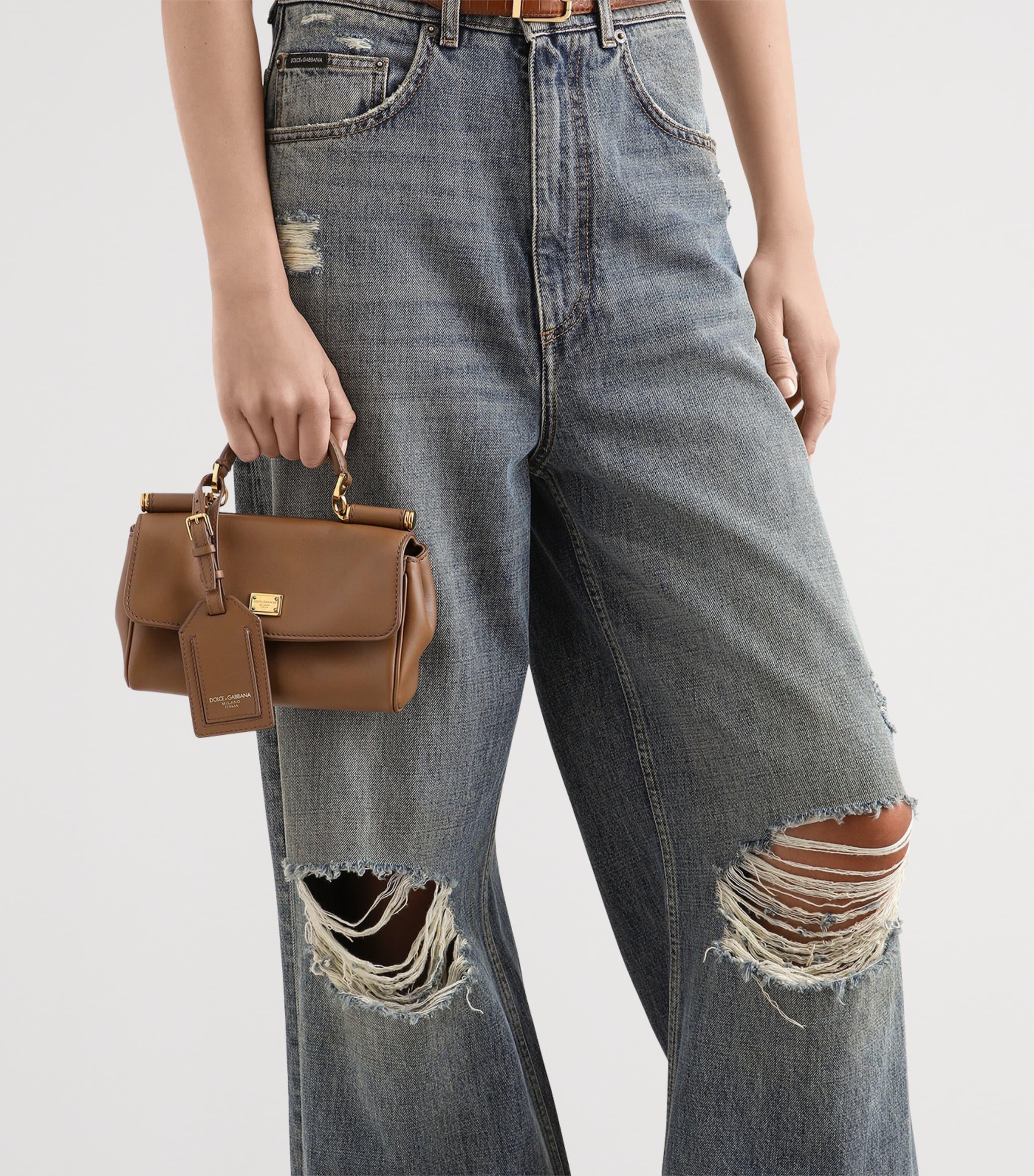 Dolce & Gabbana Plongé Calfskin My Sicily Cross-Body Bag in Brown 