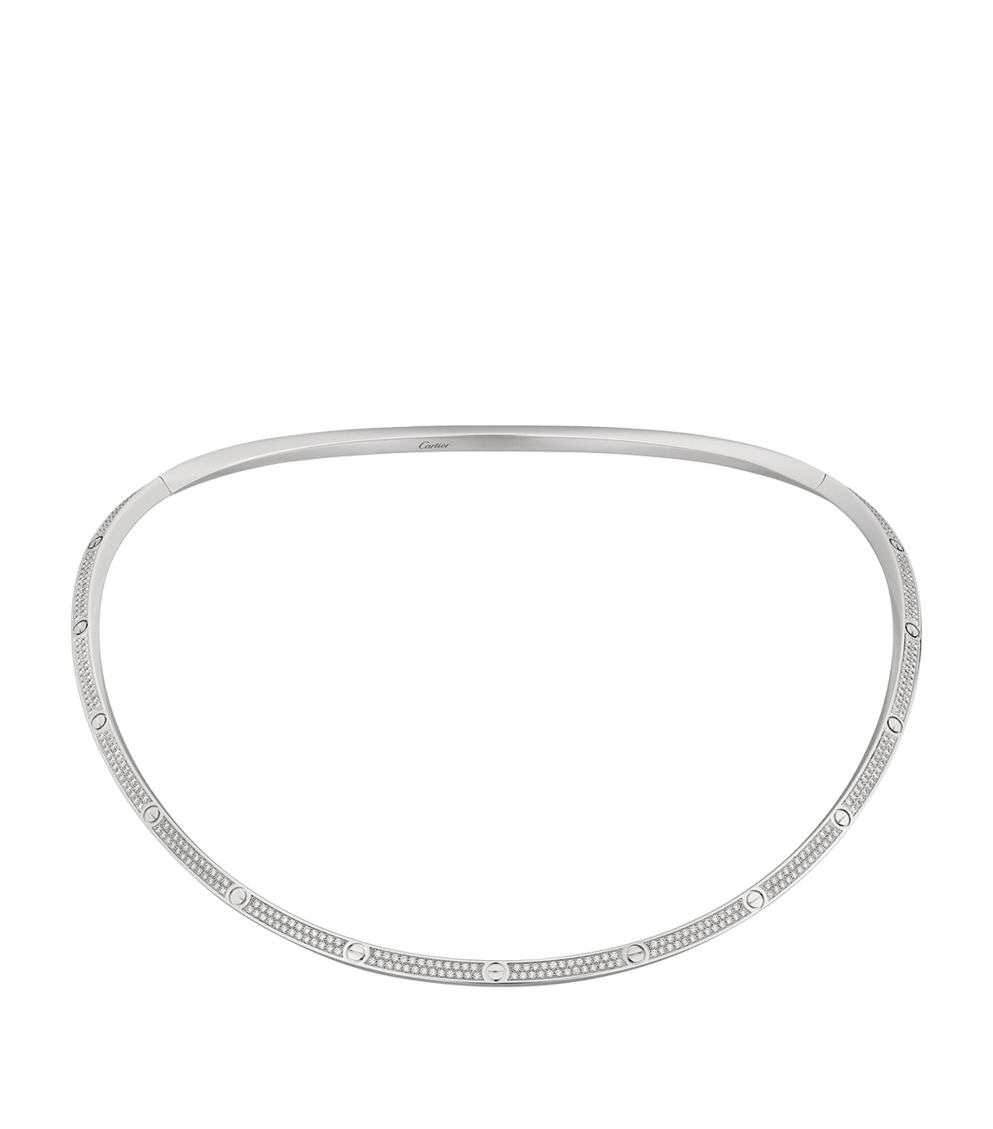 Cartier White Gold And Diamond Love Necklace in Natural Lyst UK