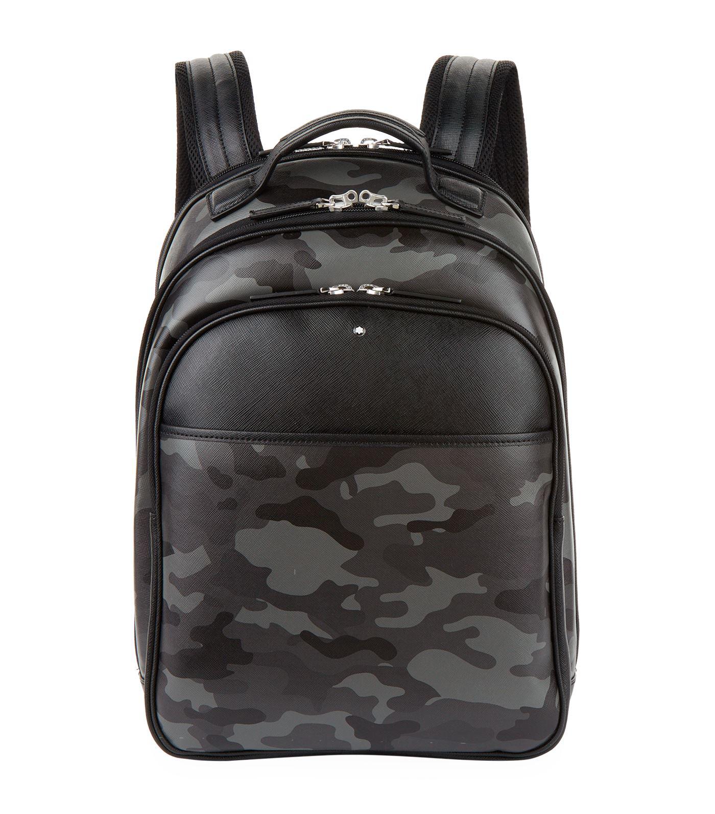 Montblanc Leather Camo Backpack in Grey (Gray) for Men - Lyst