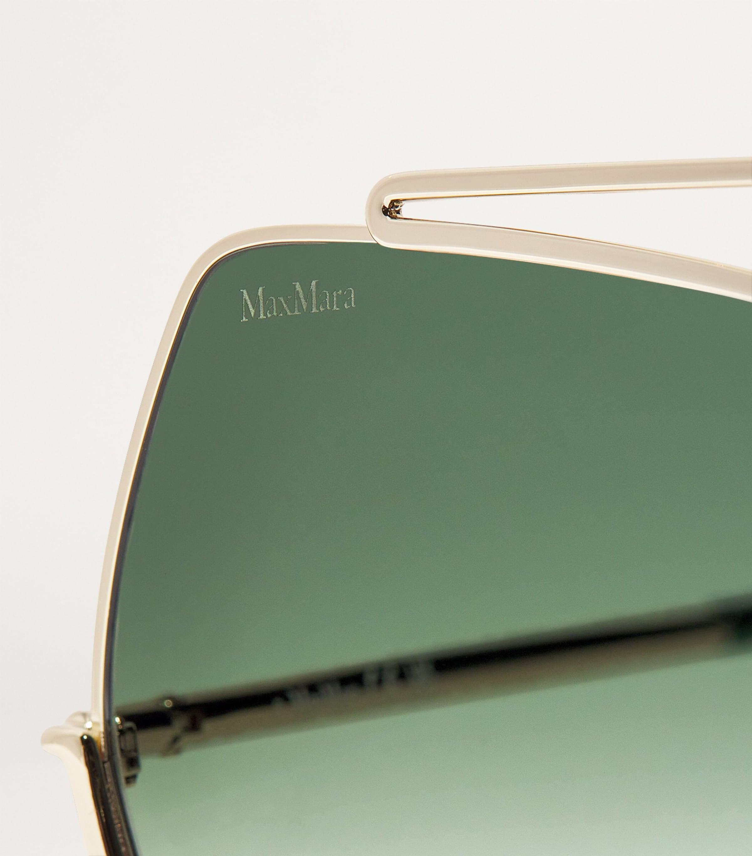 Brand New MaxMara Emerald Sunglasses Max Mara Shield Metal Sunglasses | Neiman Marcus main image 3