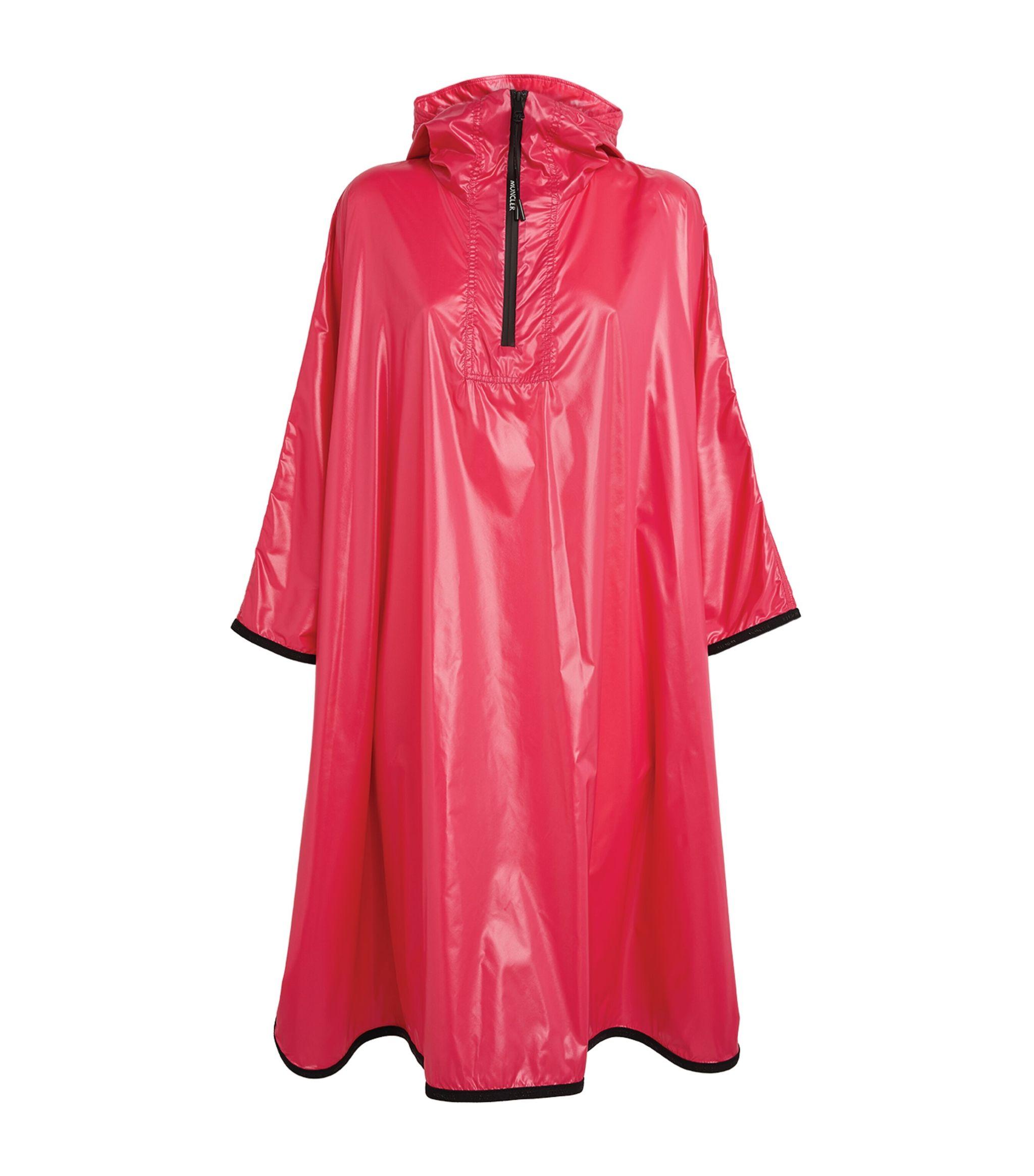 Moncler Synthetic Waterproof Poncho in Nude (Red) - Lyst