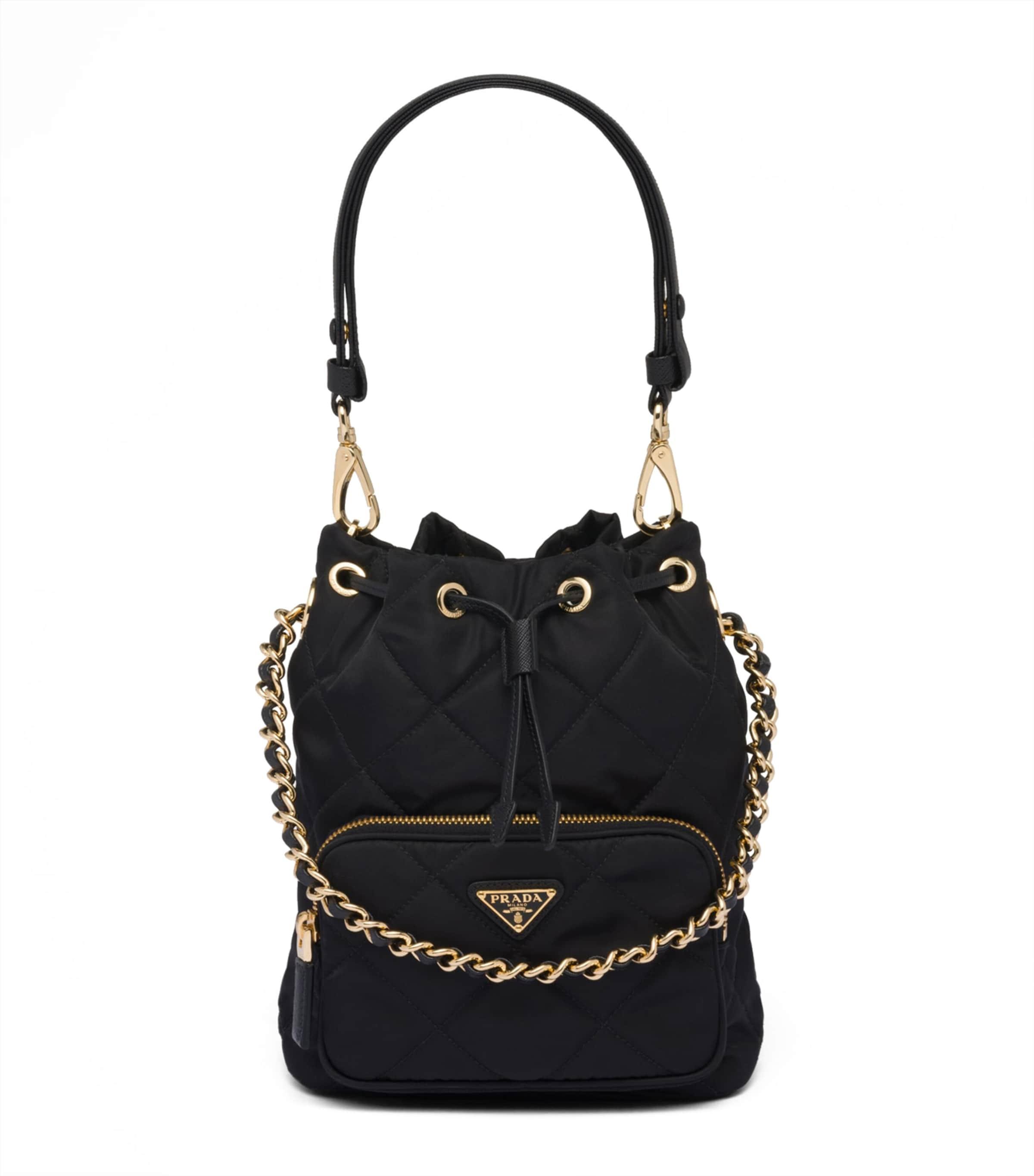Prada black nylon bucket pouch sale