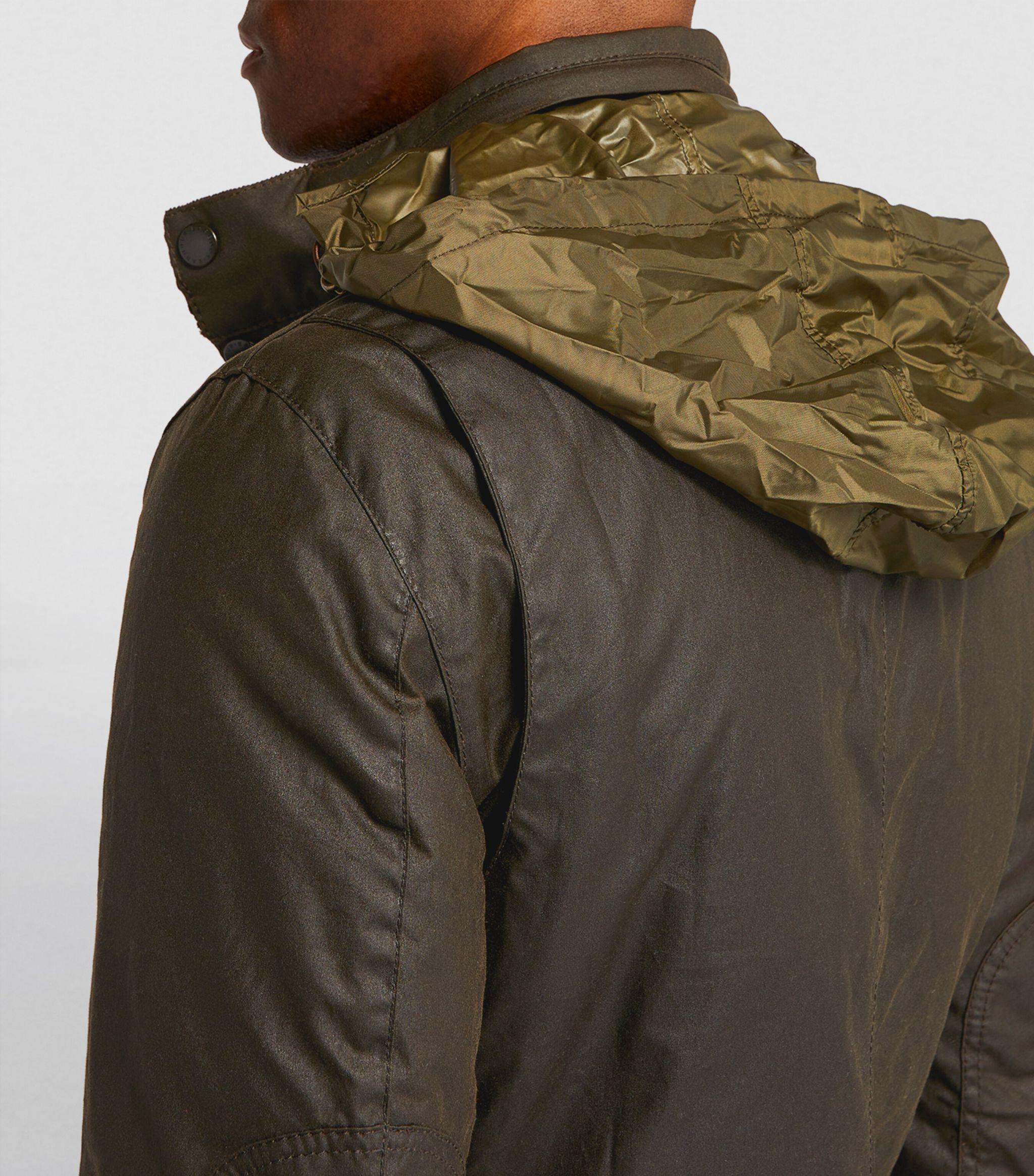 Barbour Hooded Wax Jacket in Green for Men | Lyst