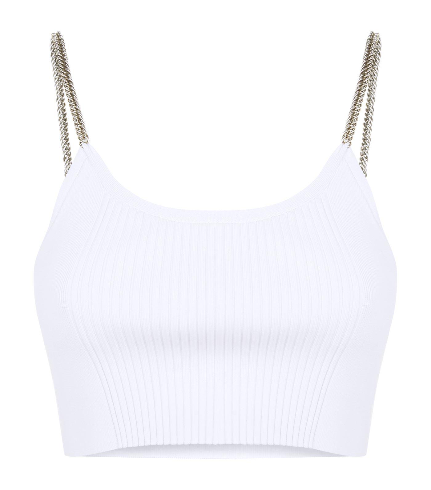 Mauve Gøre mit bedste excentrisk Alexander Wang Chain Strap Crop Top in White | Lyst