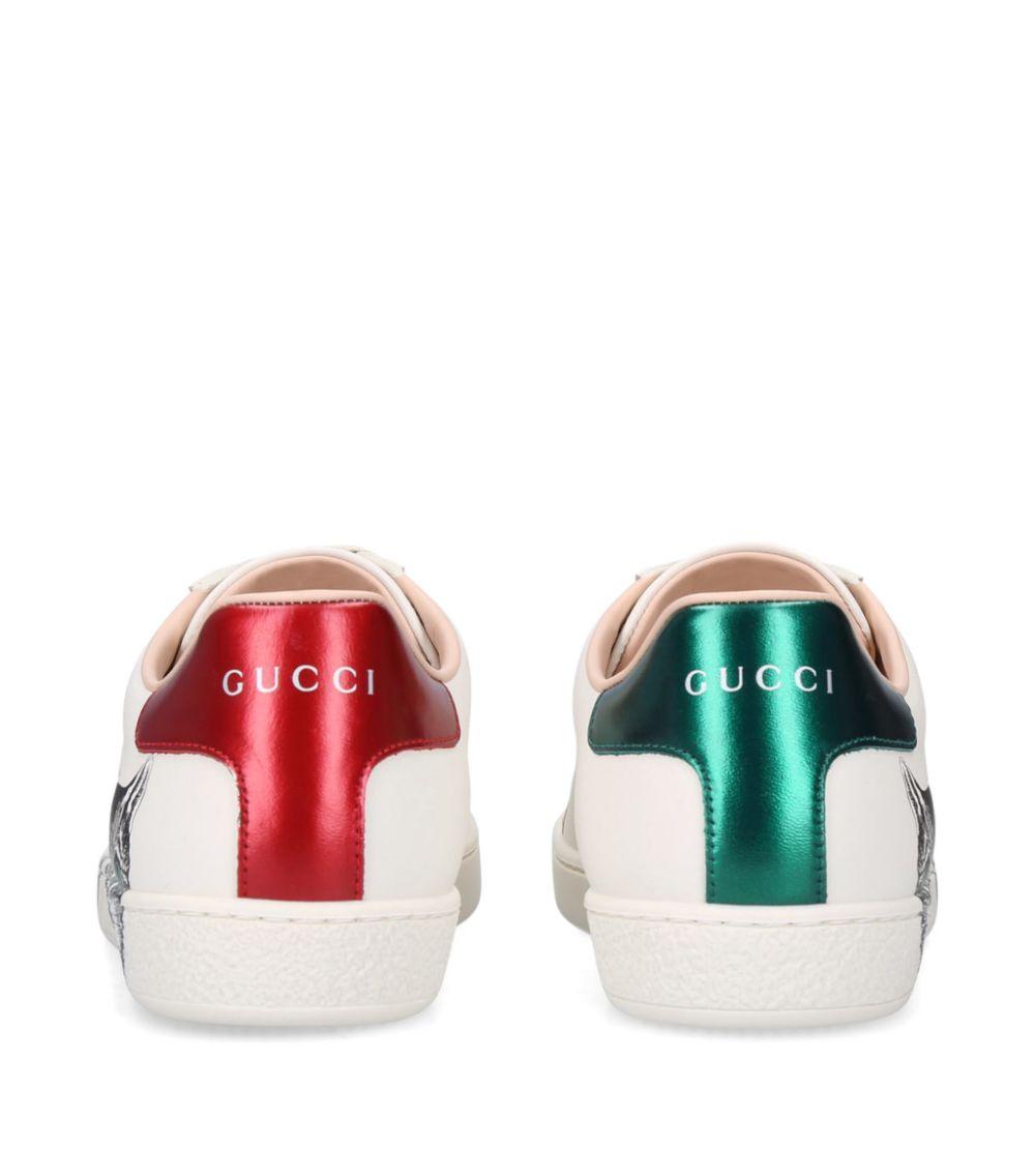 Gucci Ace Sneaker With Mystic Cat in White | Lyst
