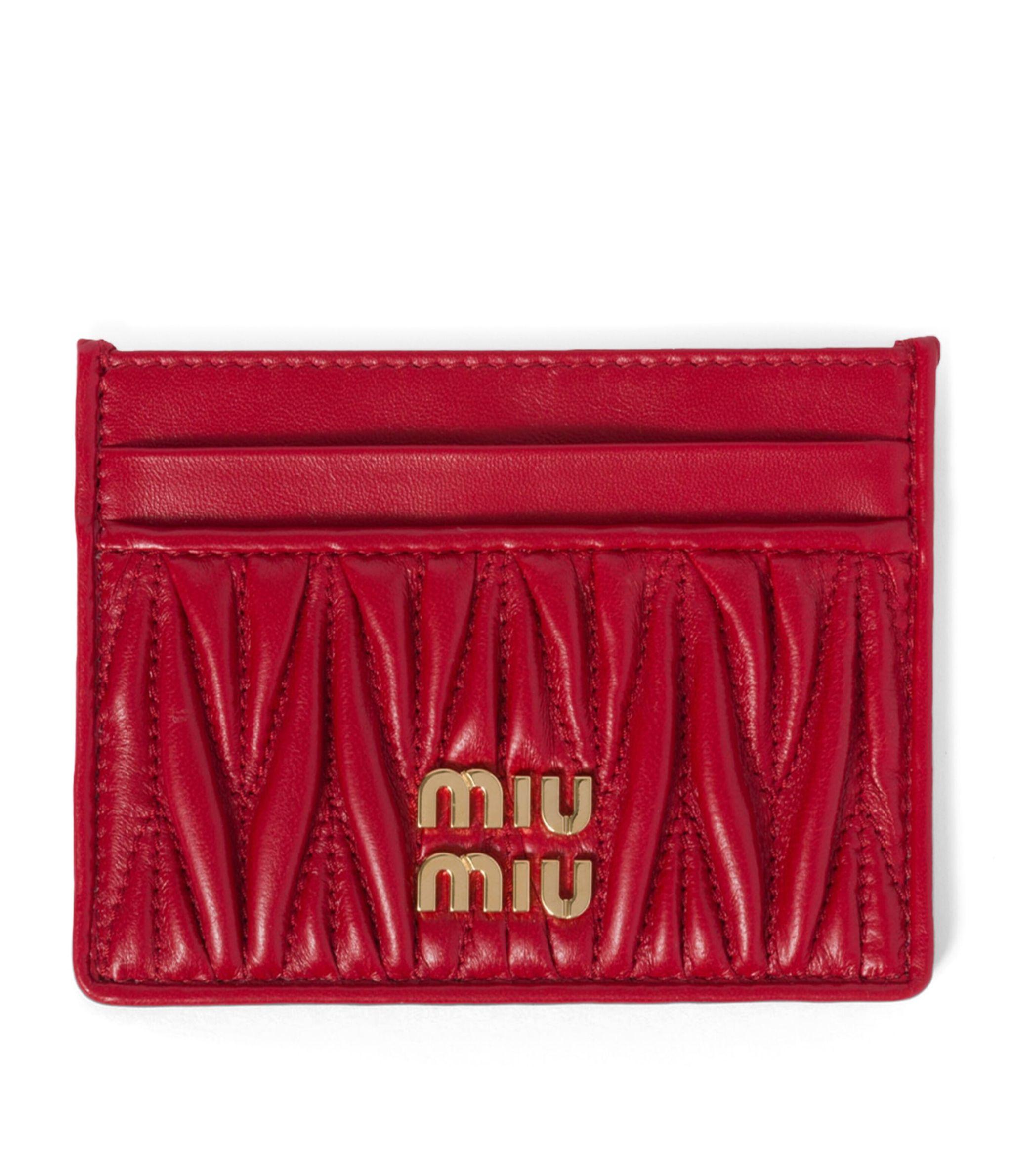 Miu Miu Leather Matelass Card Holder in Red Lyst Canada