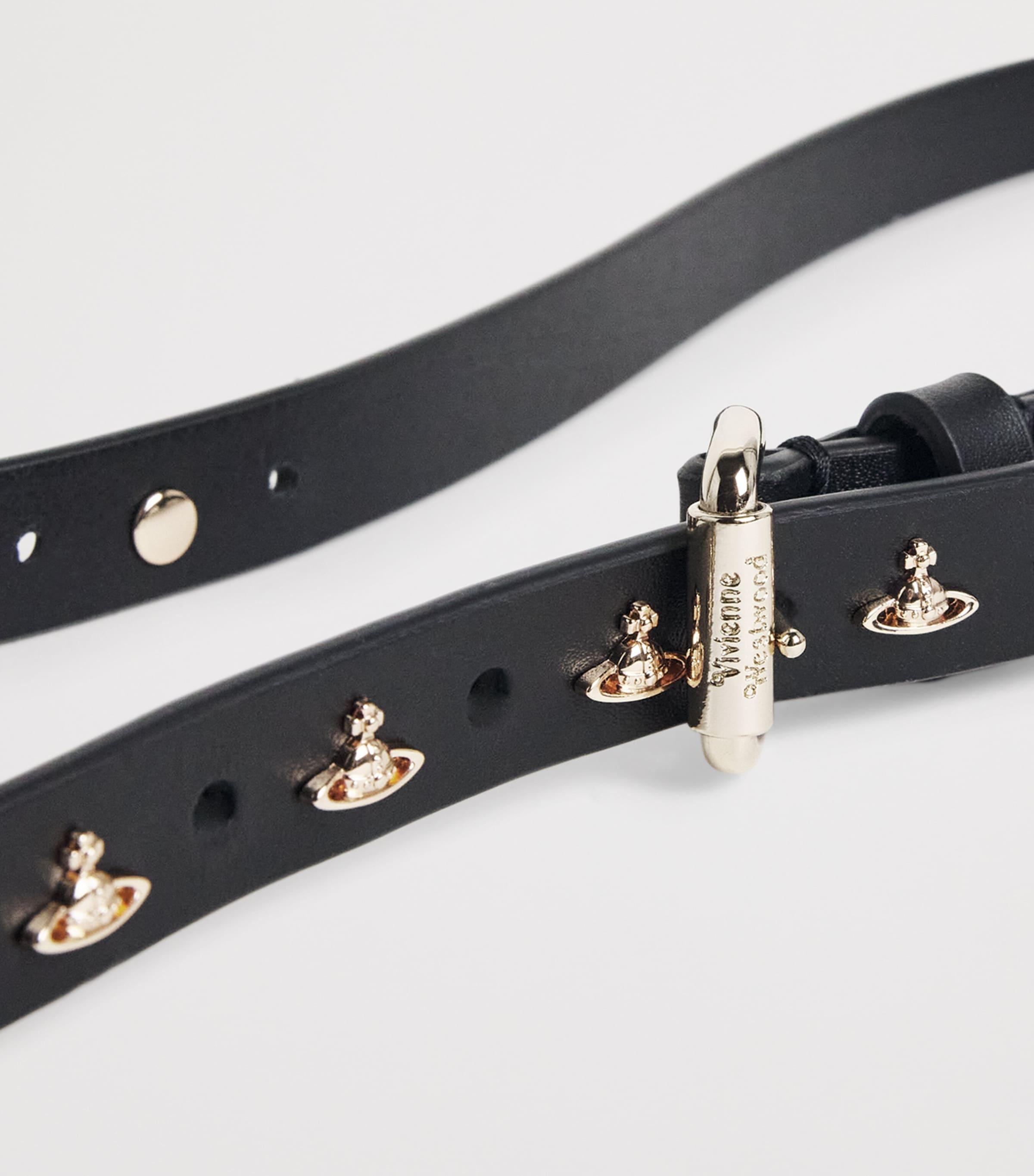 Vivienne Westwood Leather Mini Orb Alex Belt in Black | Lyst