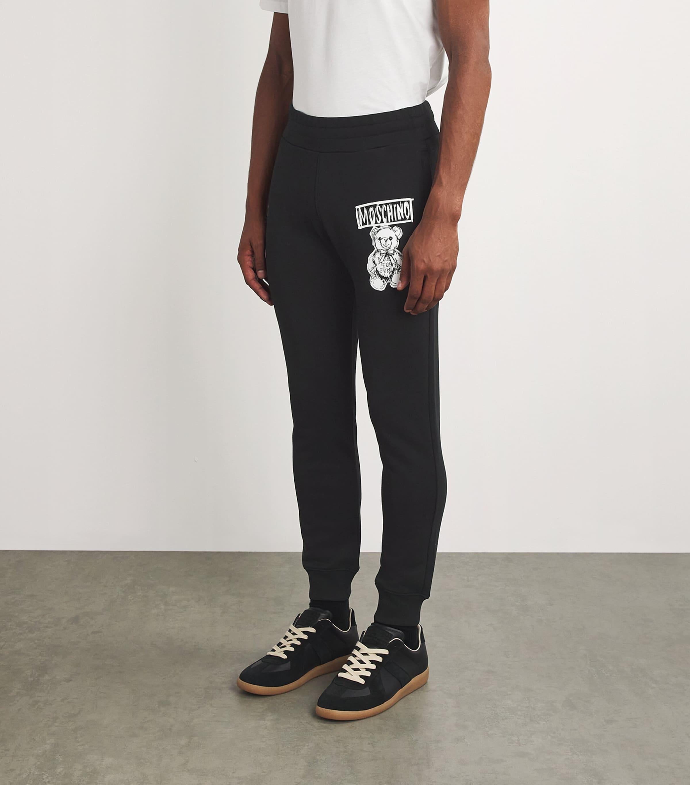 Moschino Black Logo Joggers crossgrain