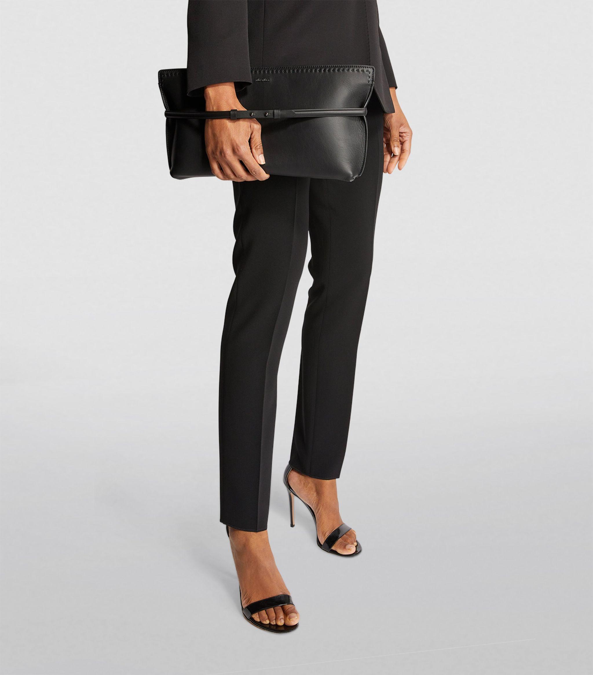 Max Mara Leather Archetipo Clutch Bag in Black | Lyst
