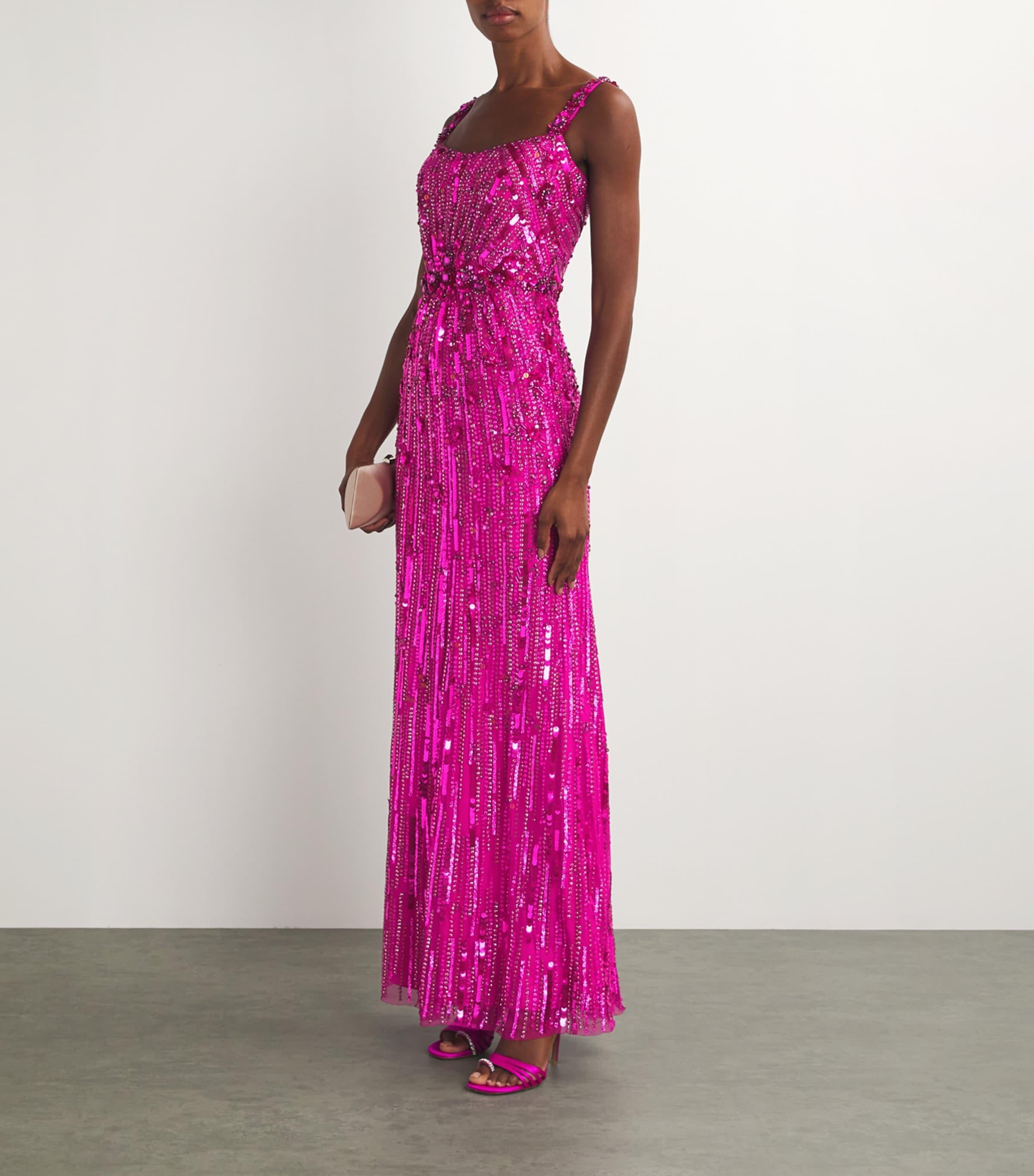 Jenny Packham Sequin-Embellished Bright Gem Gown in Pink Lyst UK