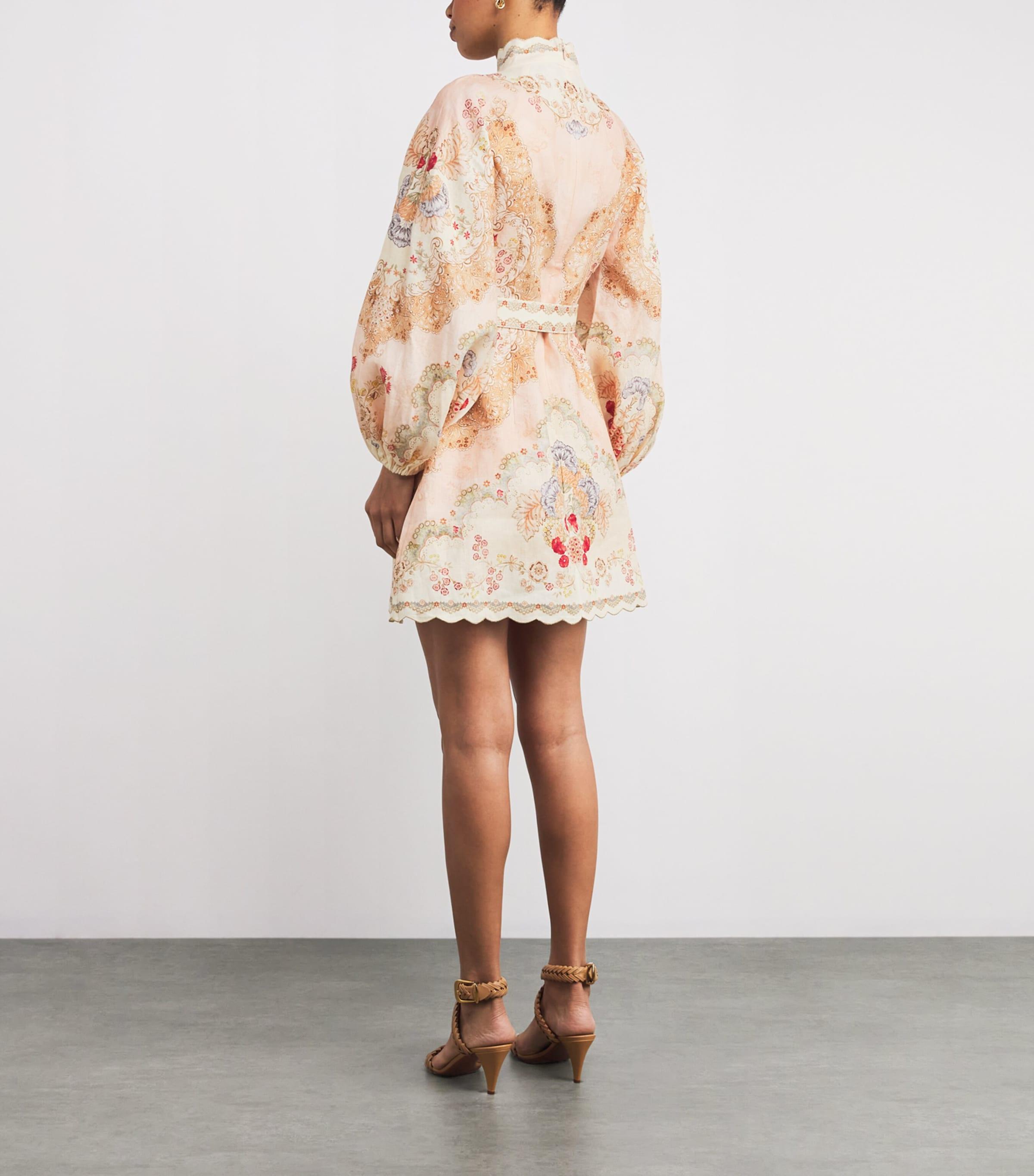 Zimmermann Linen Daylight Mini Dress in Natural | Lyst