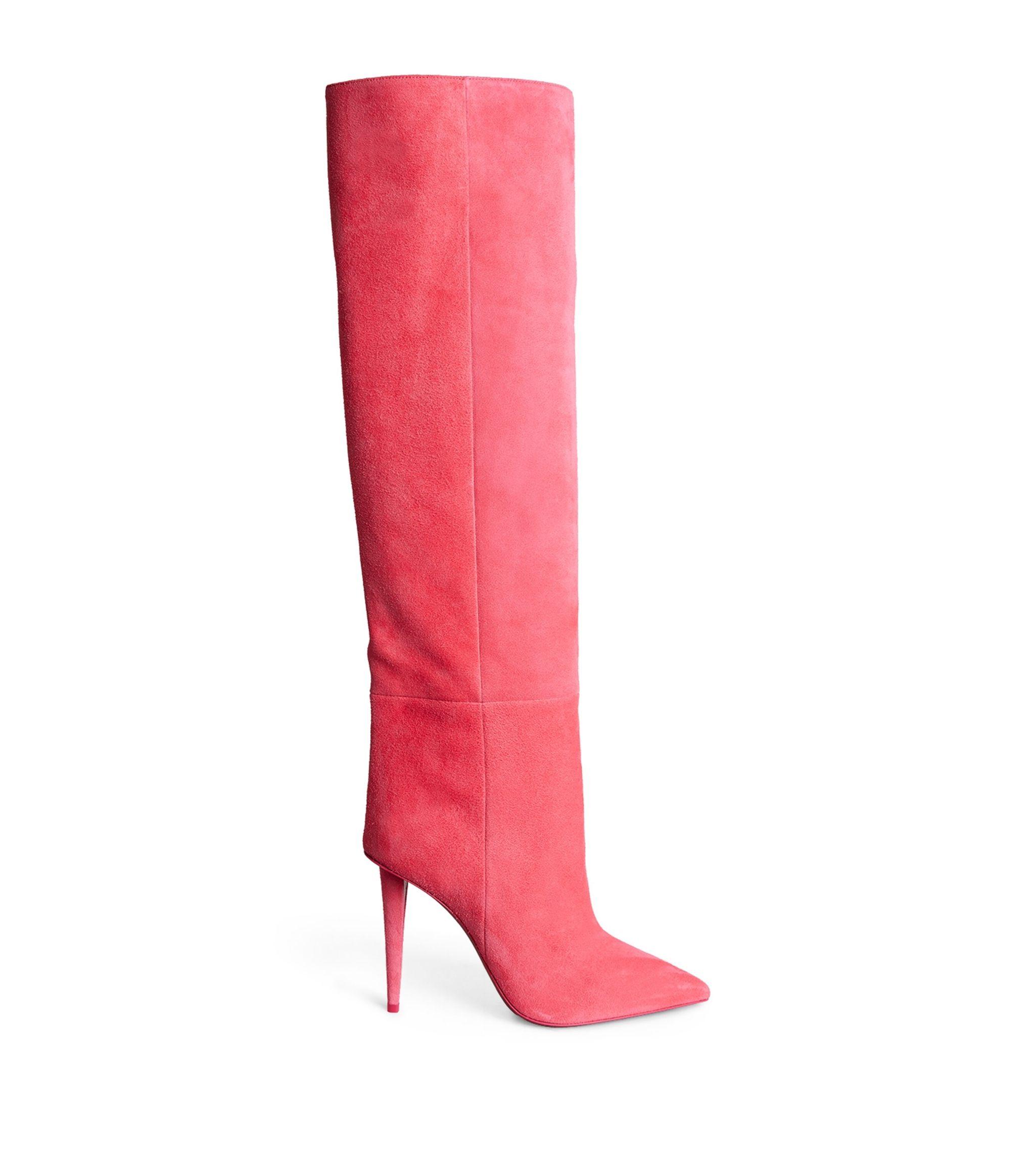 excitation død Roux Christian Louboutin Astrilarge Botta Suede Knee-high Boots 100 in Pink |  Lyst