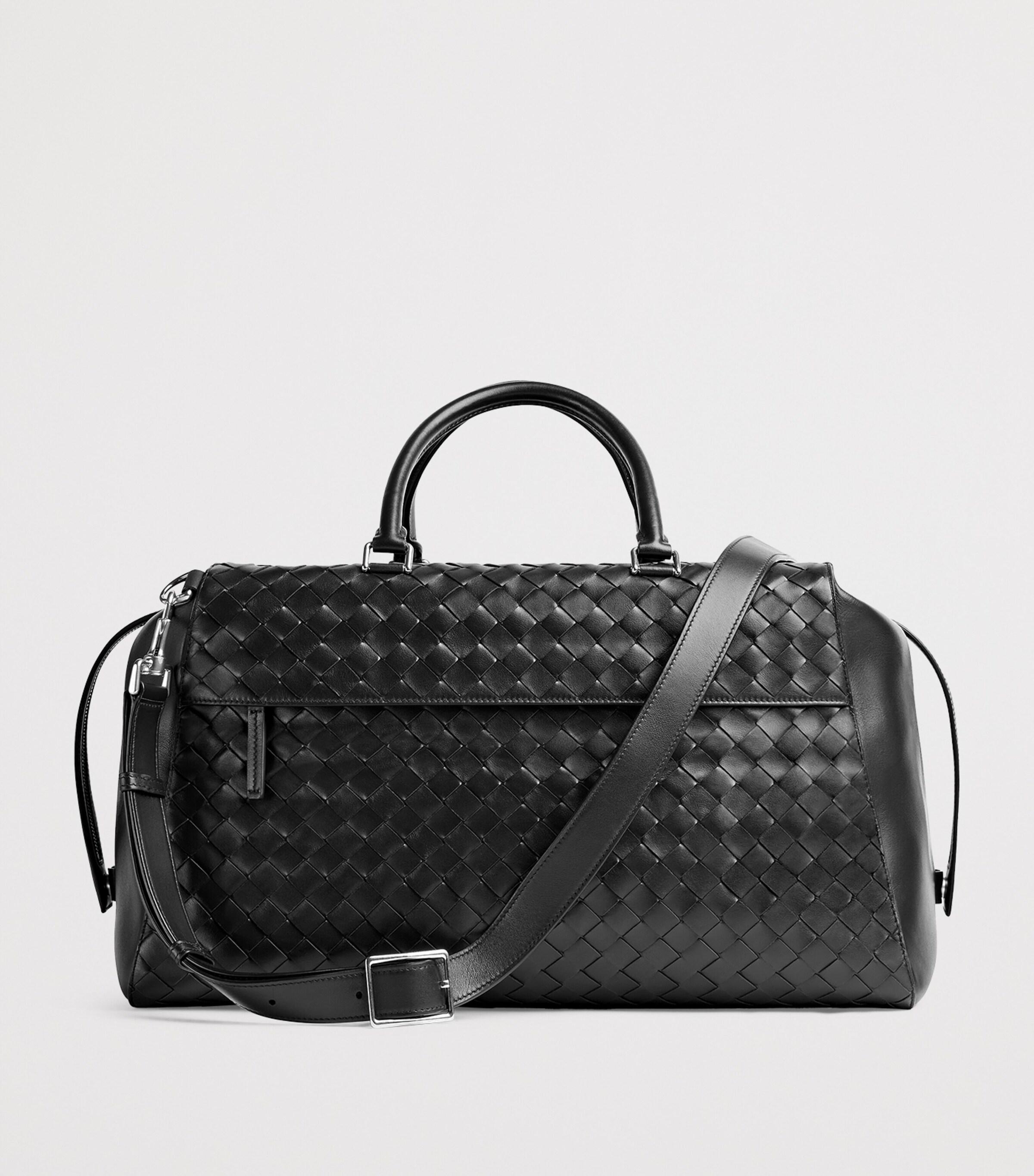 ボストンバッグ Bottega Veneta Dark Brown Weekender Tape Travel Bag Bottega Veneta Brown Leather Travel Bag – On Que Style