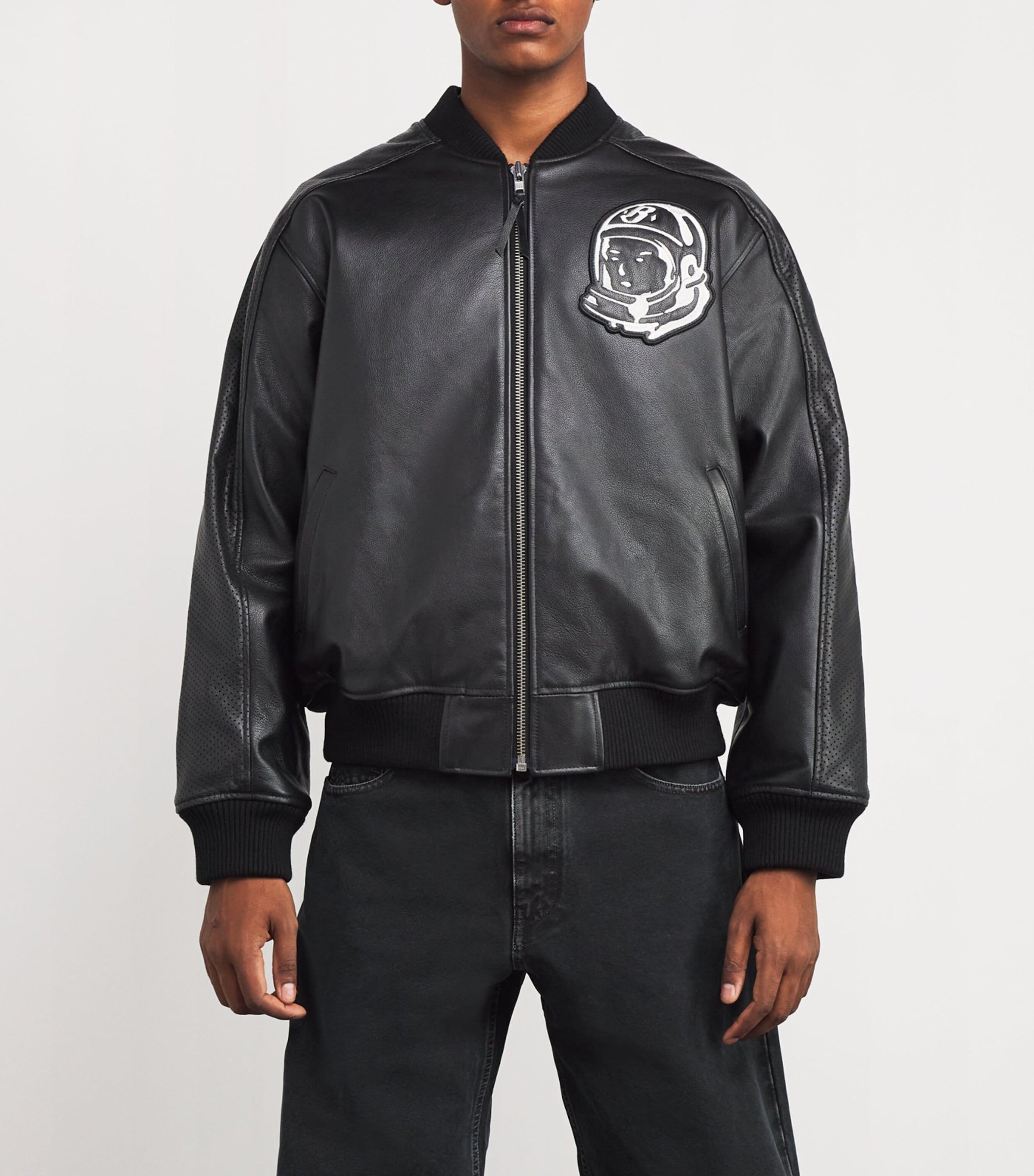 BBCICECREAM Leather Astro Bomber Jacket in Black for Men | Lyst UK