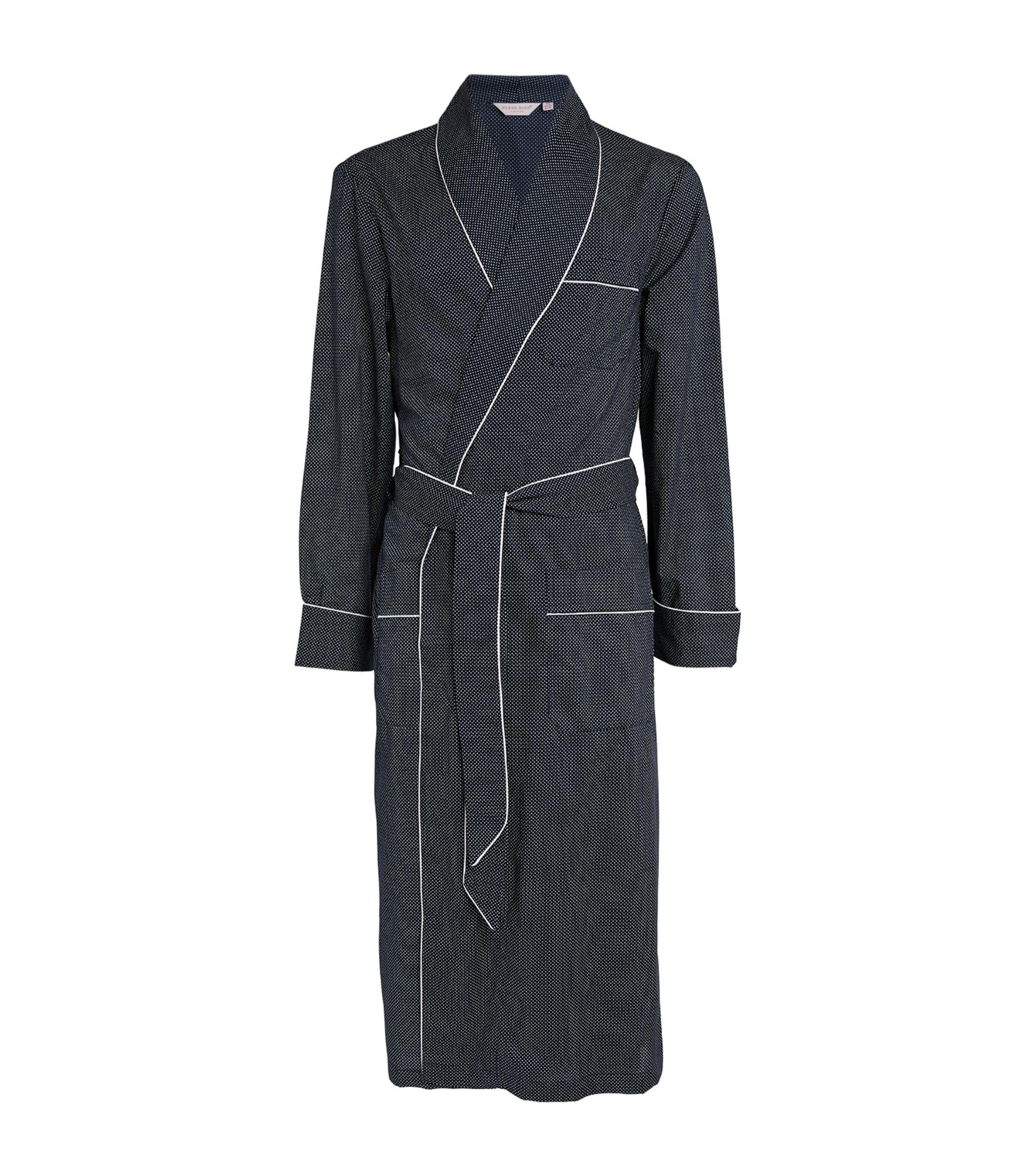 Derek Rose Polkadot Dressing Gown in Blue for Men Lyst