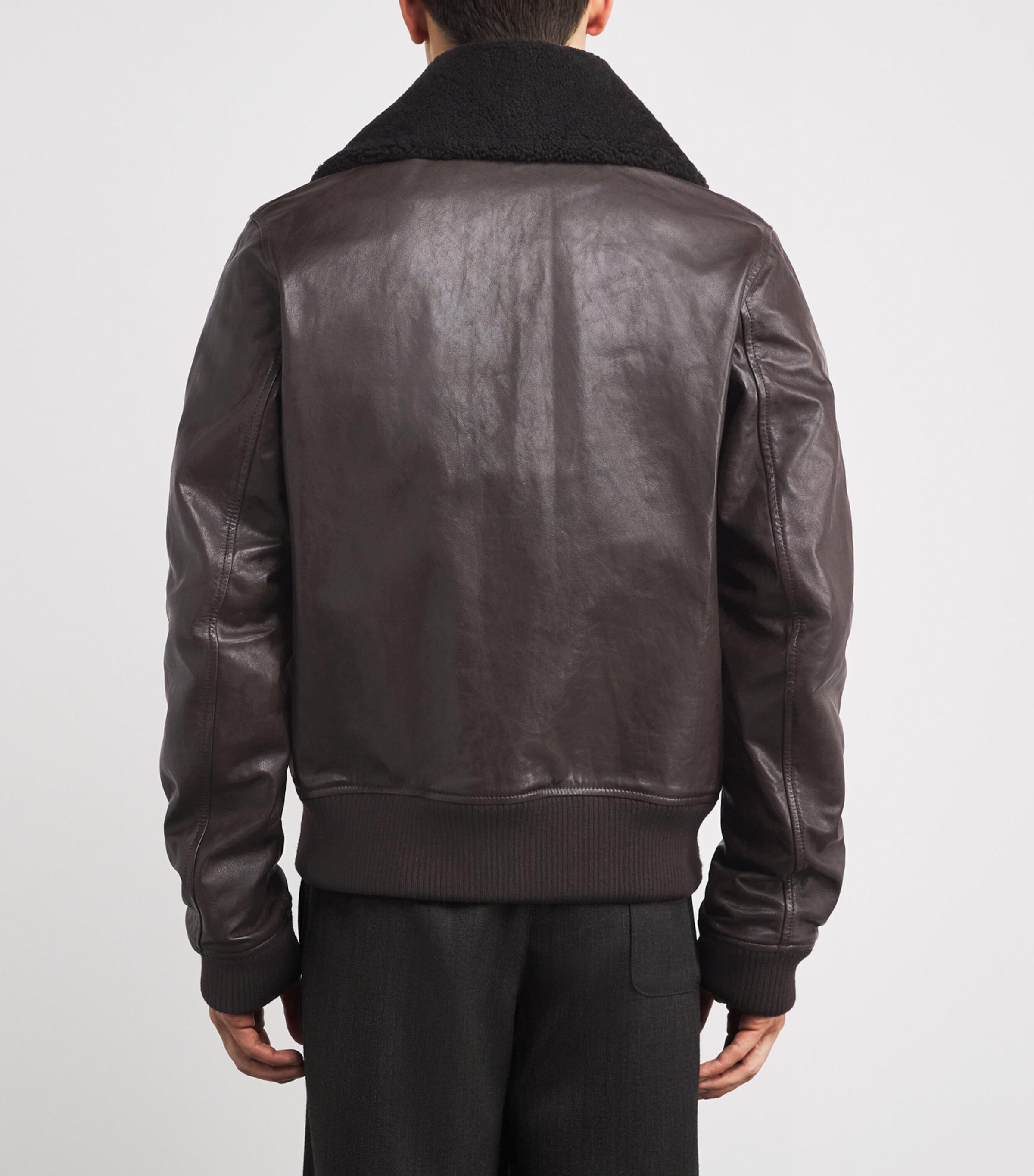 Our Legacy Leather Adaptable Pharos Bomber Jacket in Black for Men 