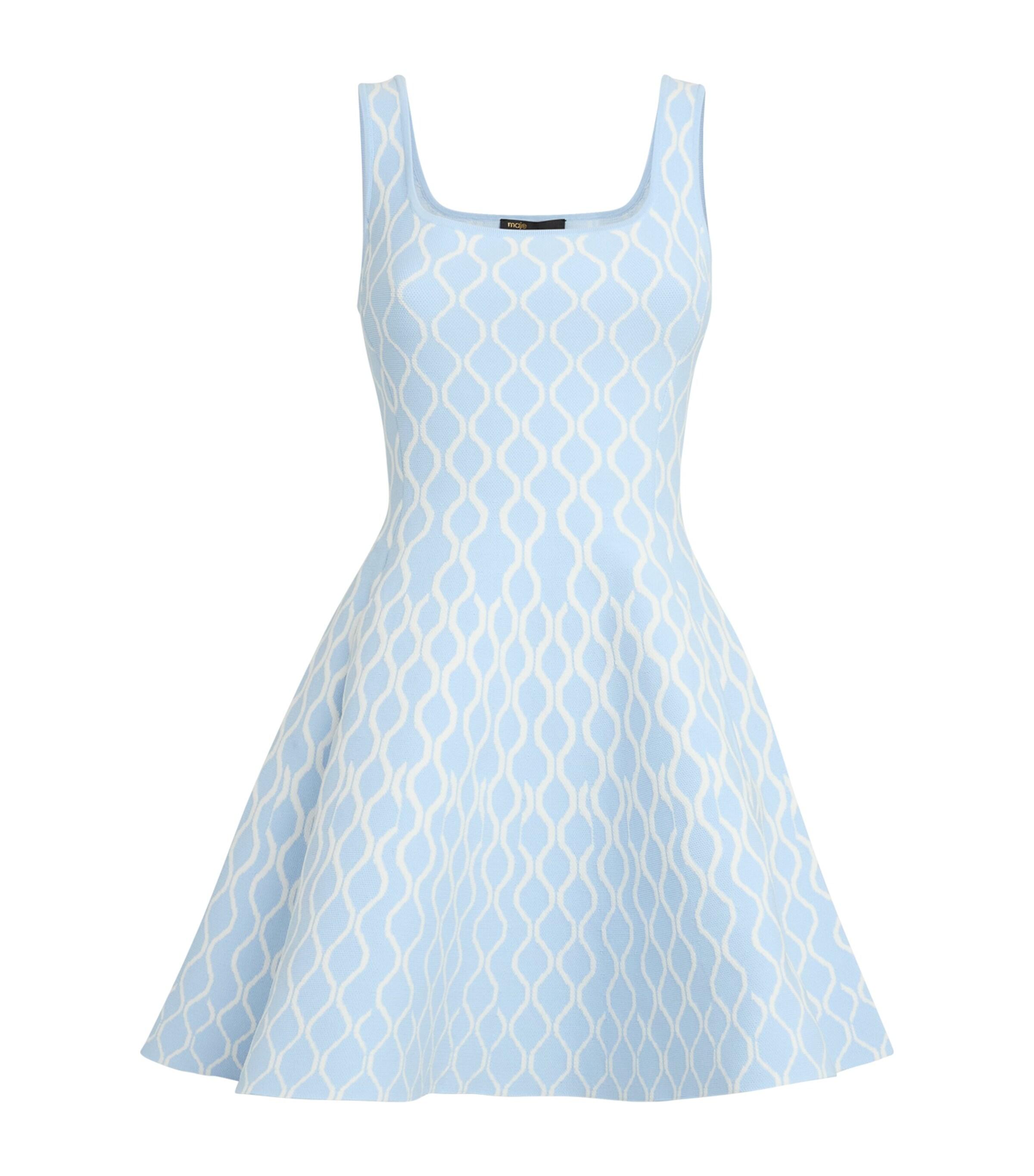 Maje Jacquard Mini Dress in Blue | Lyst