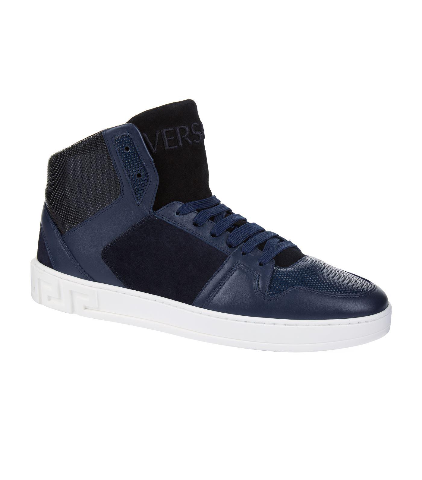 navy blue versace shoes
