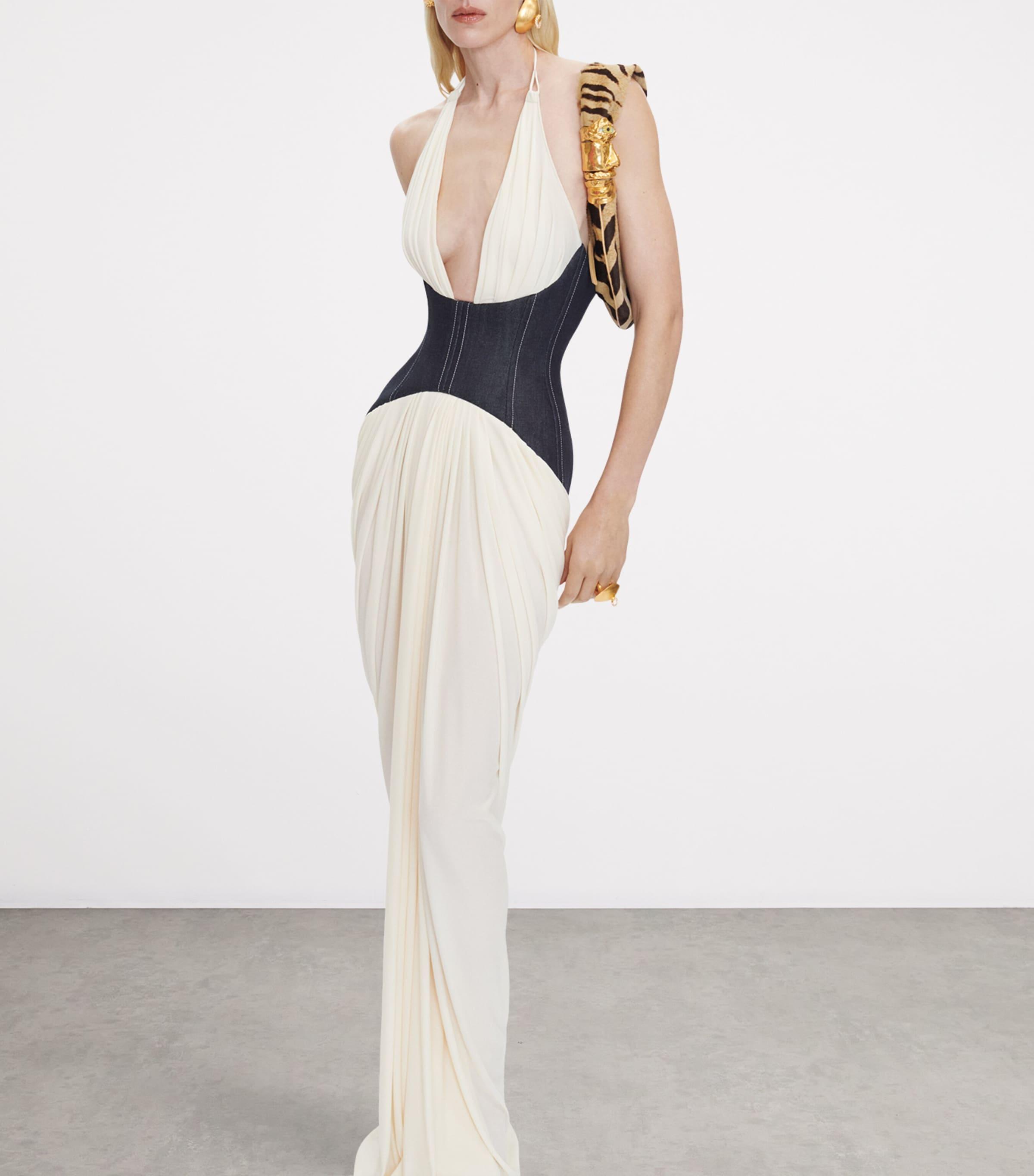 schiaparelli denim bustier dress Just A Dream Knee Length Bustier Dress Denim