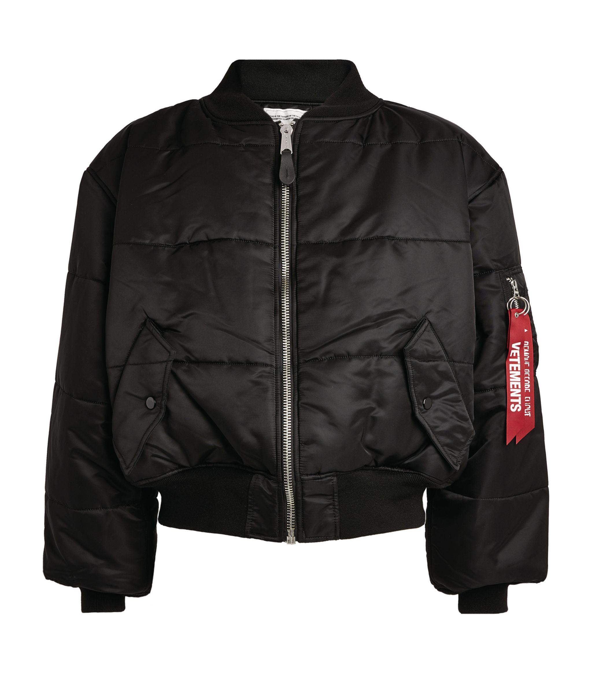 Vetements Synthetic + Alpha Industries Reversible Cropped Bomber Jacket
