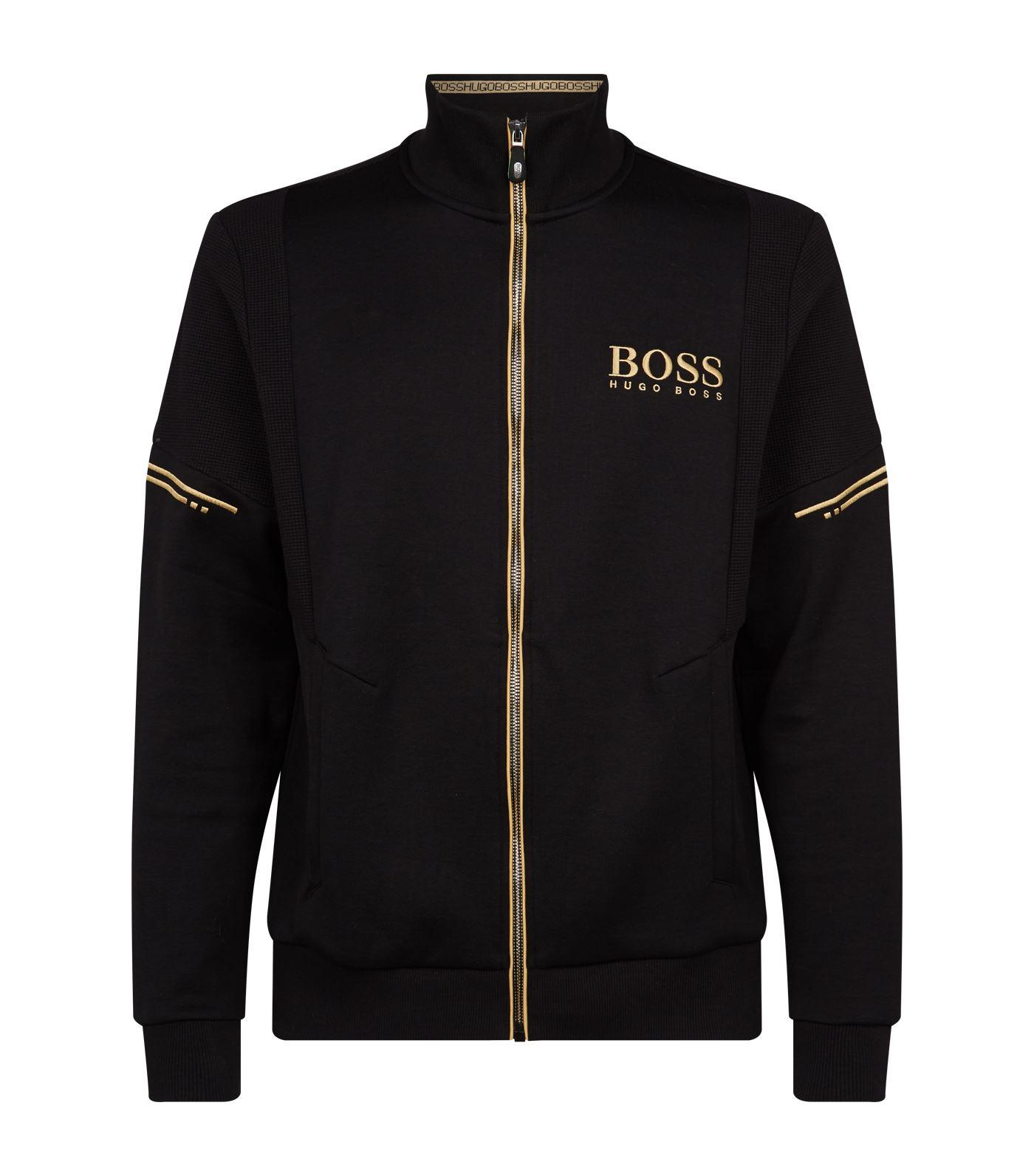 BOSS by HUGO BOSS Gold Trim Jacket in Black for Men - Lyst