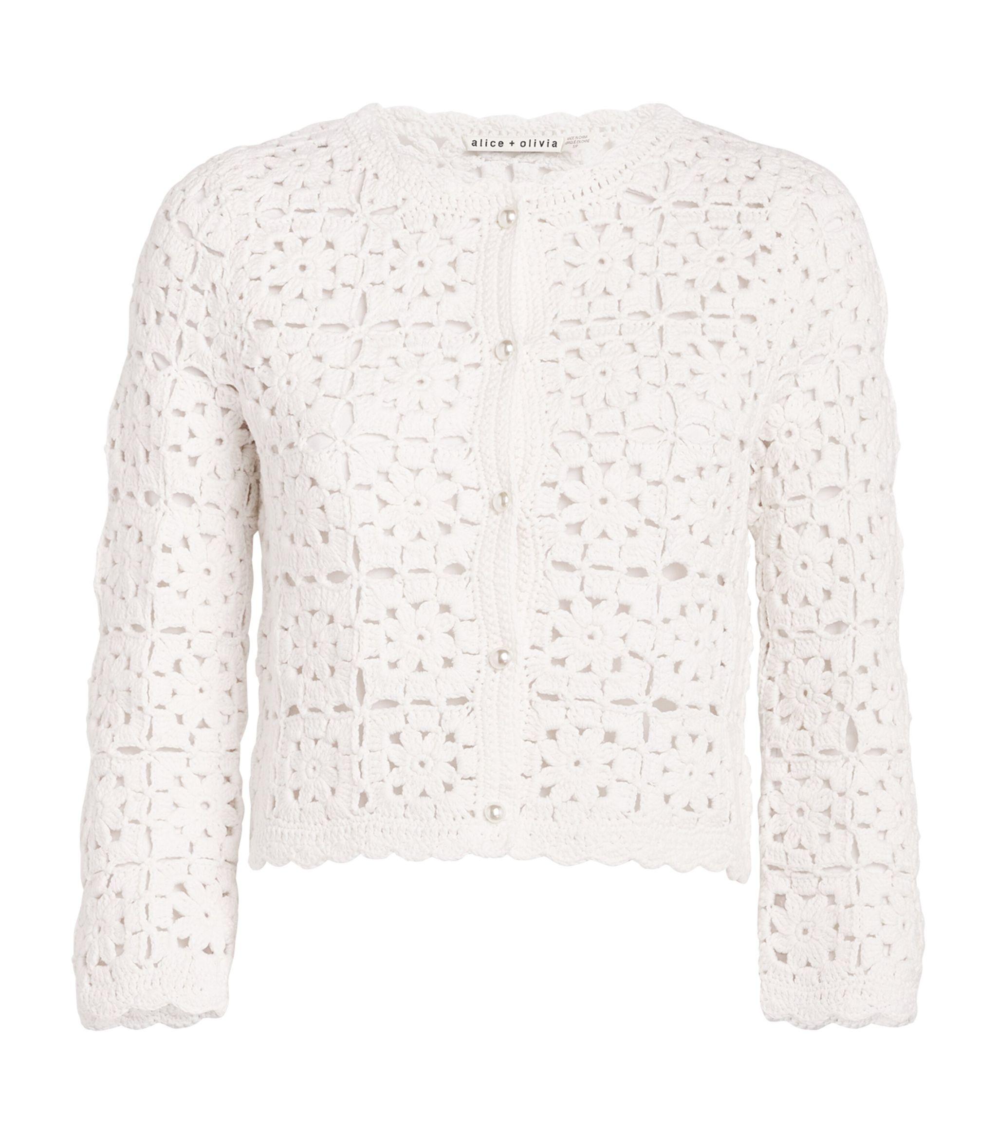 Fawn Butterfly Crochet Cardigan Multi - Alice + Olivia