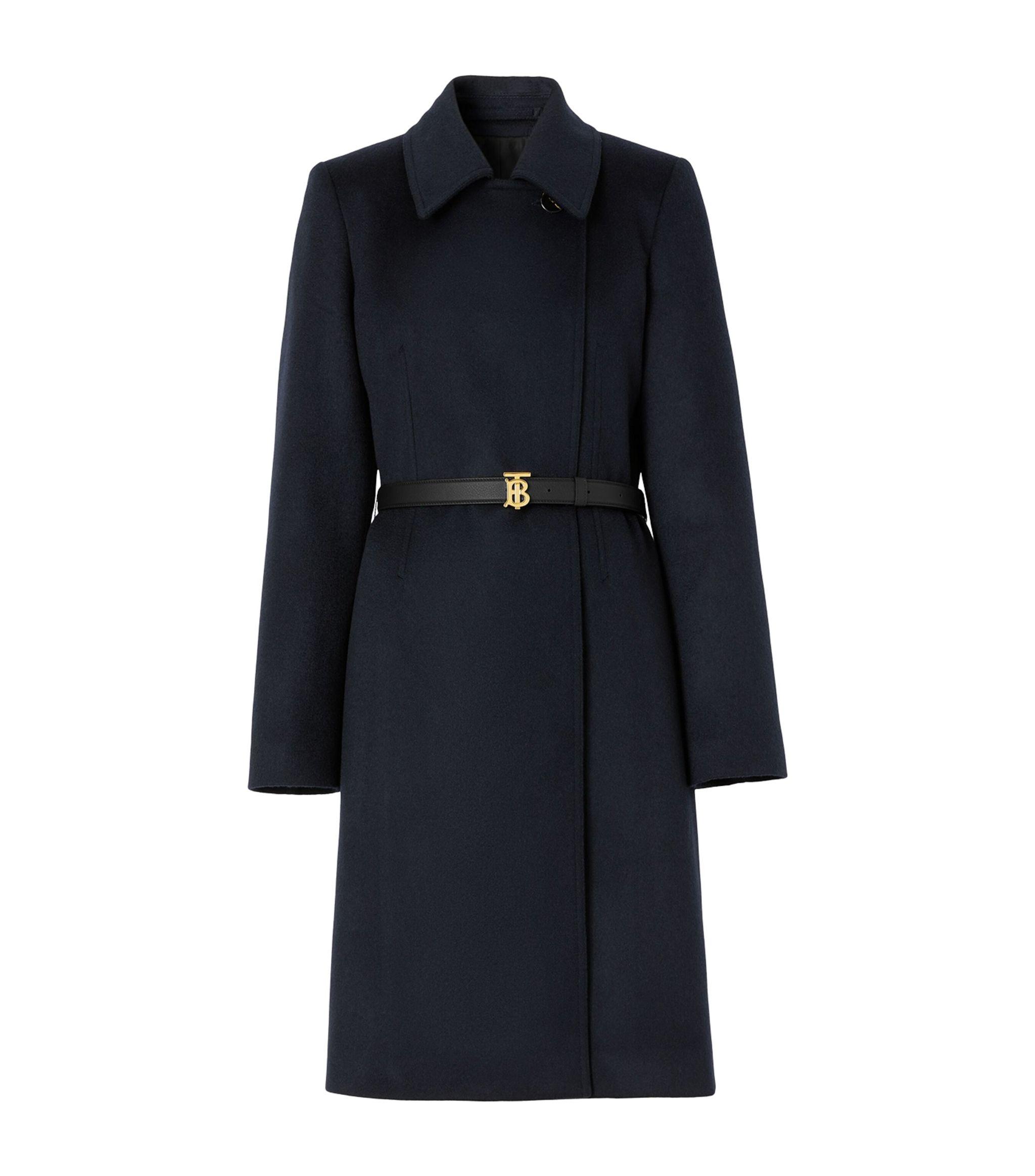 Burberry Cashmere Belted Coat in Blue Lyst