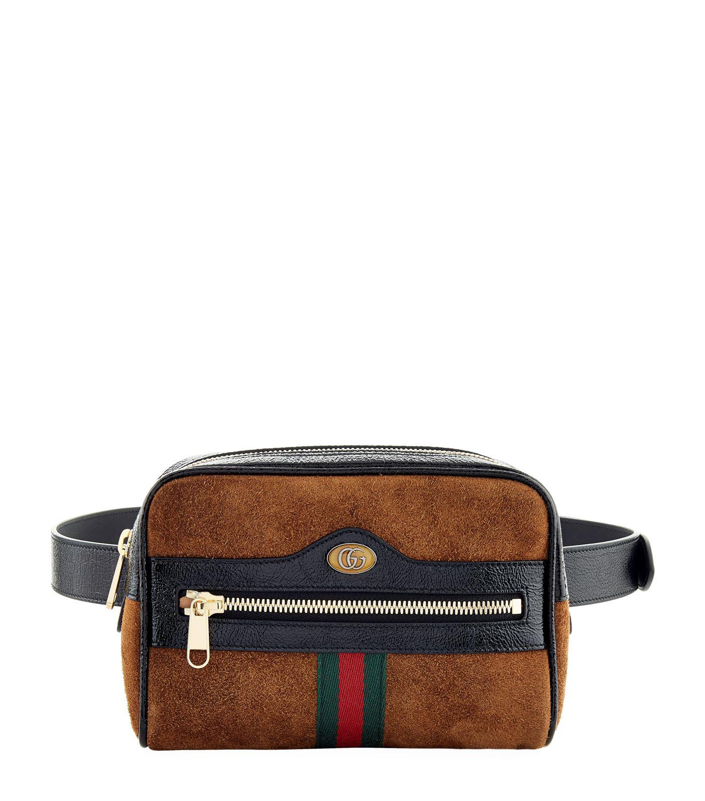 Lyst - Gucci Small Suede Ophidia Belt Bag in Brown - Save 15.251798561151077%
