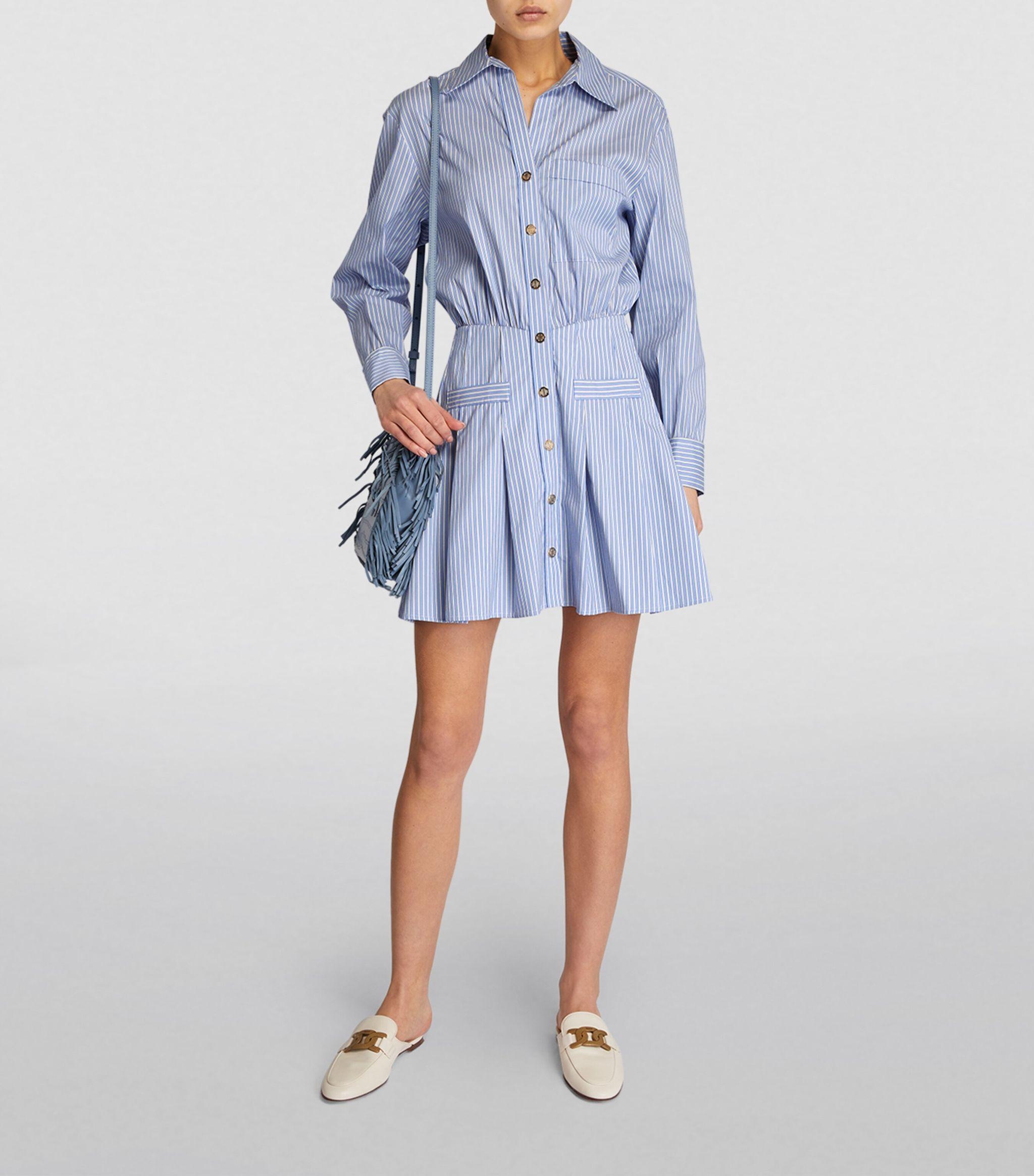 Maje Striped Shirt Dress in Blue | Lyst