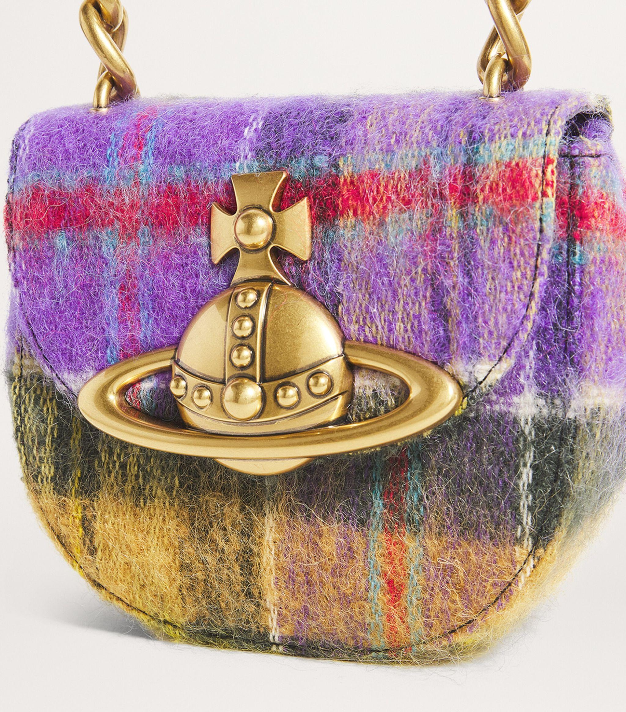 Vivienne Westwood Wool-Mohair Tartan Saddle Bag in Pink Lyst