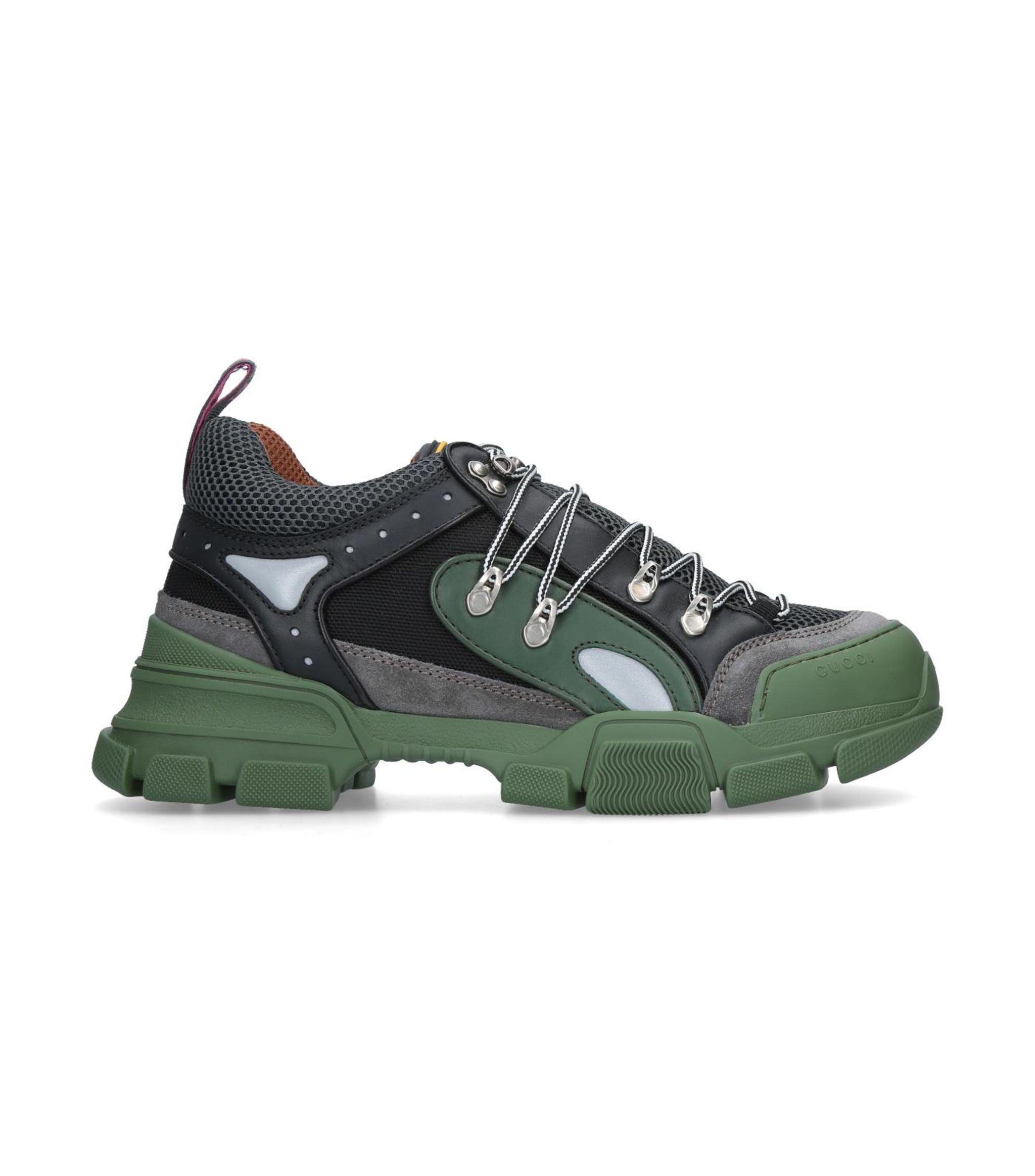 Gucci Canvas Flashtrek Black Panelled Sneakers in Green for Men - Save 71% - Lyst