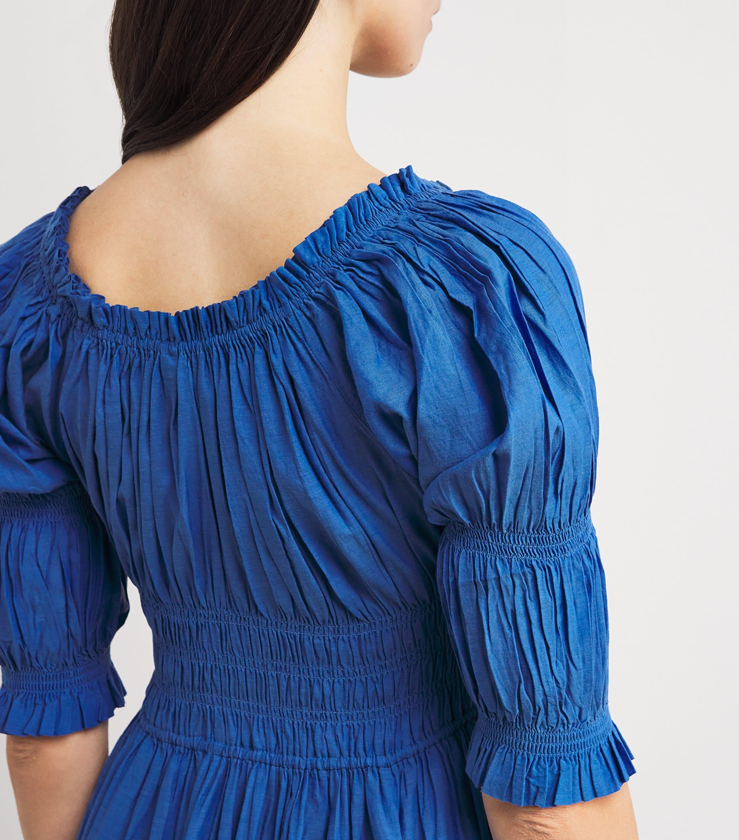 doen ischia dress blue Ischia Dress - Navy Flock Dot