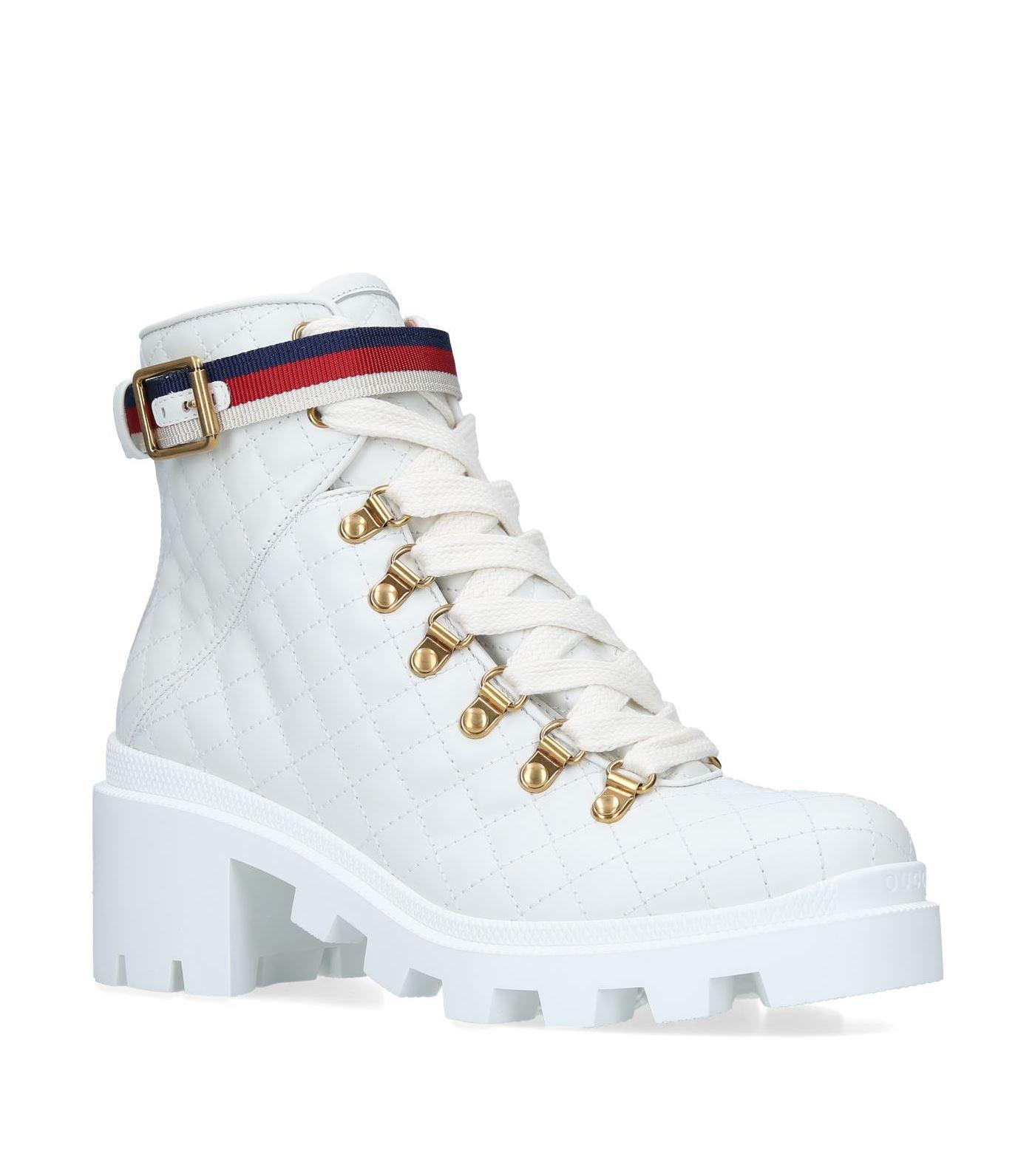 Skifte tøj At accelerere Mus Gucci Heeled Ankle Boots in White | Lyst