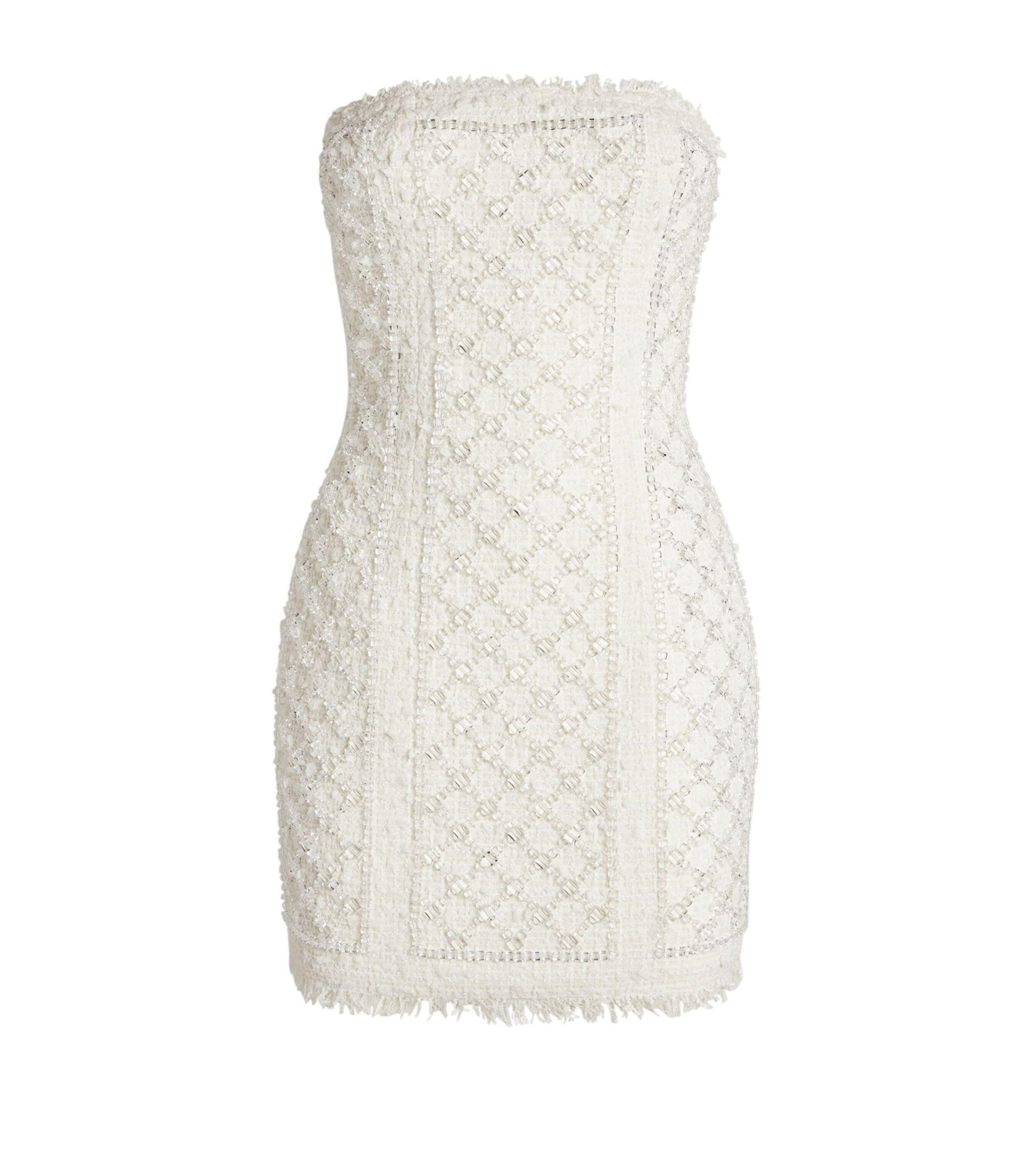 買い付け  Sサイズ white Dress Mini Tweed Classic ミニワンピース