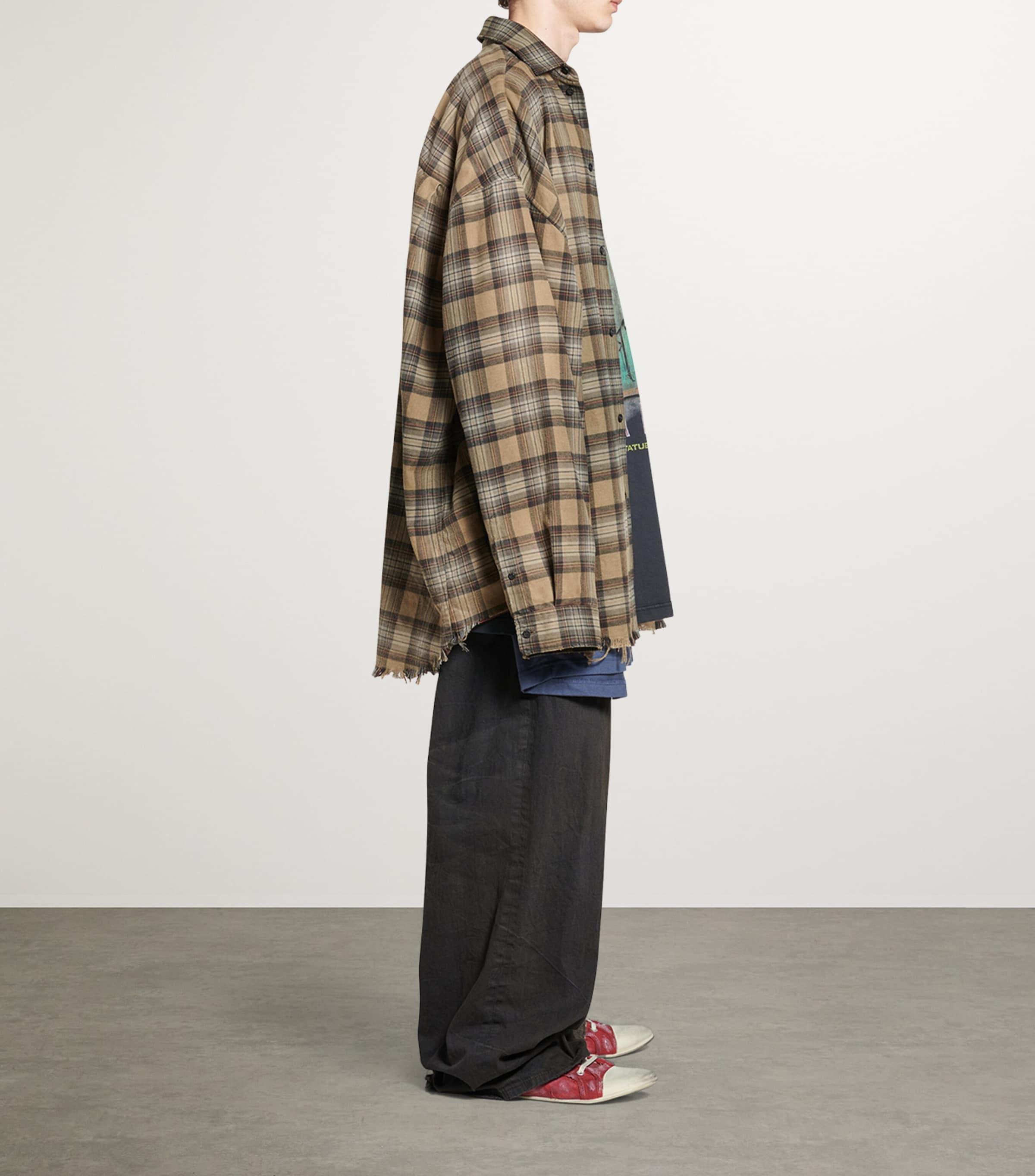 Balenciaga Paris Liberty Layered Shirt Oversized in Green for Men 