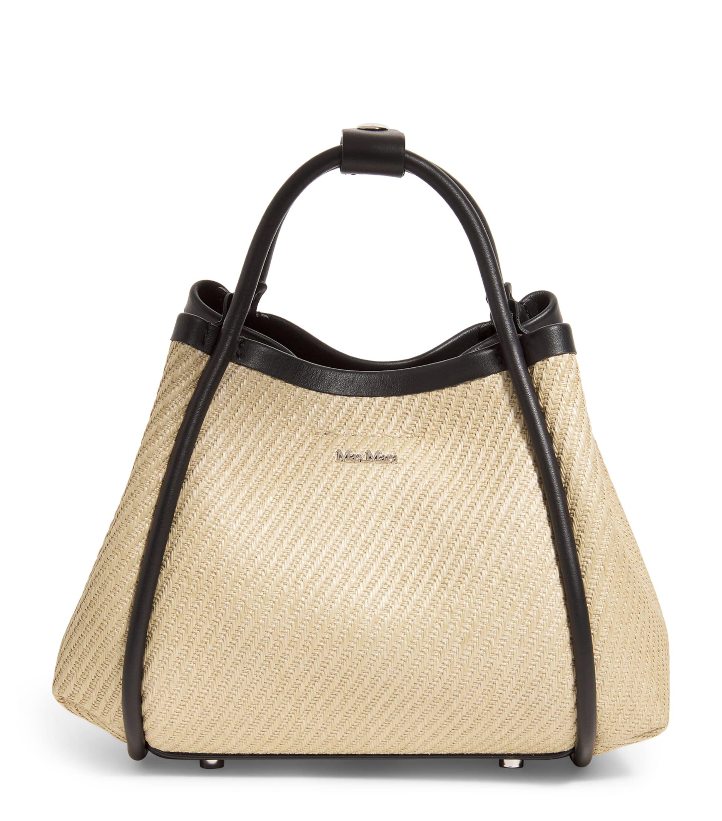 【関送無料】 Max Mar Extra small Summer Marine bag Extra-Small raffia-look fabric Marine bag, dark brown