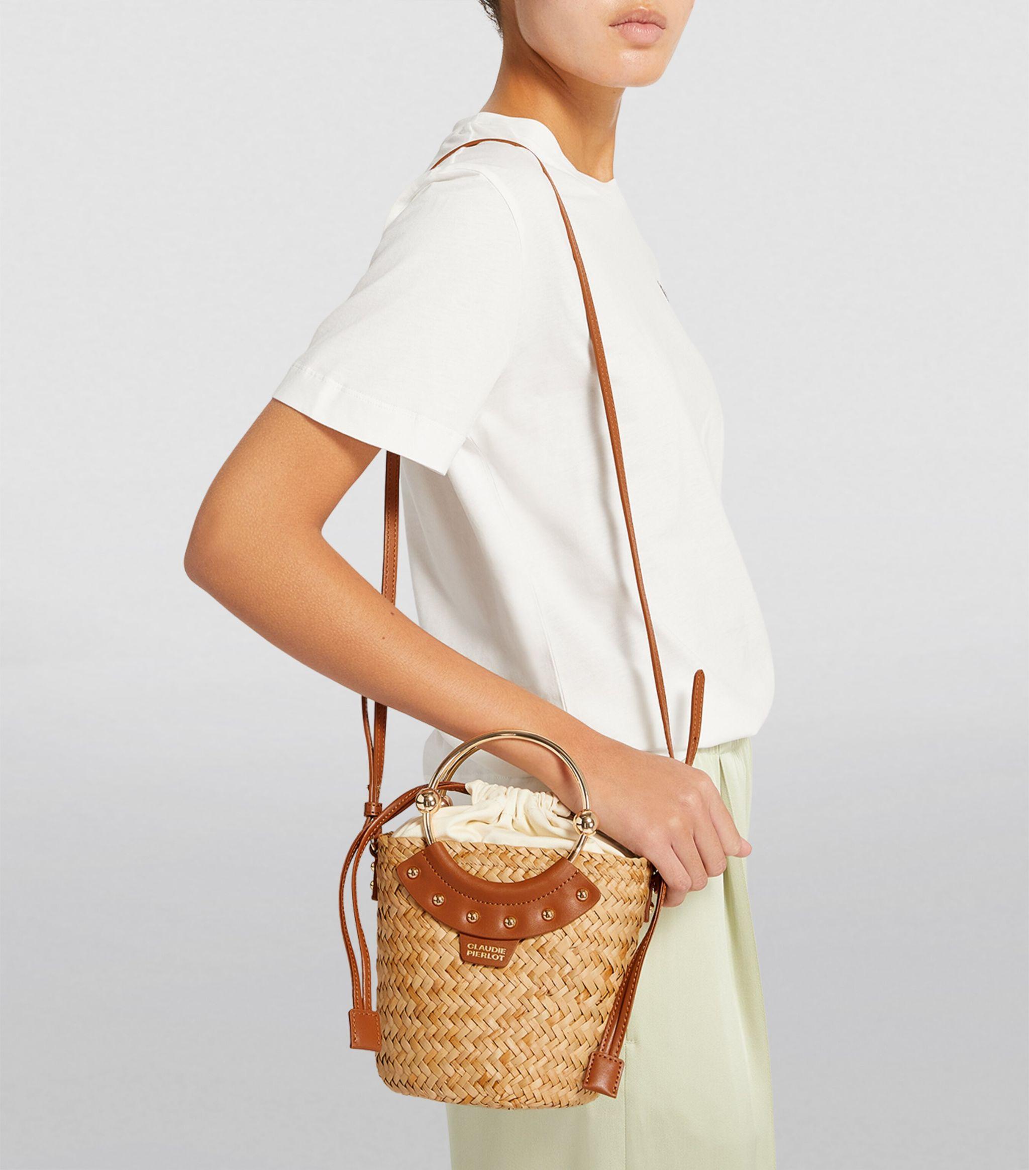 Claudie Pierlot Mini Straw Basket Bag in Metallic | Lyst