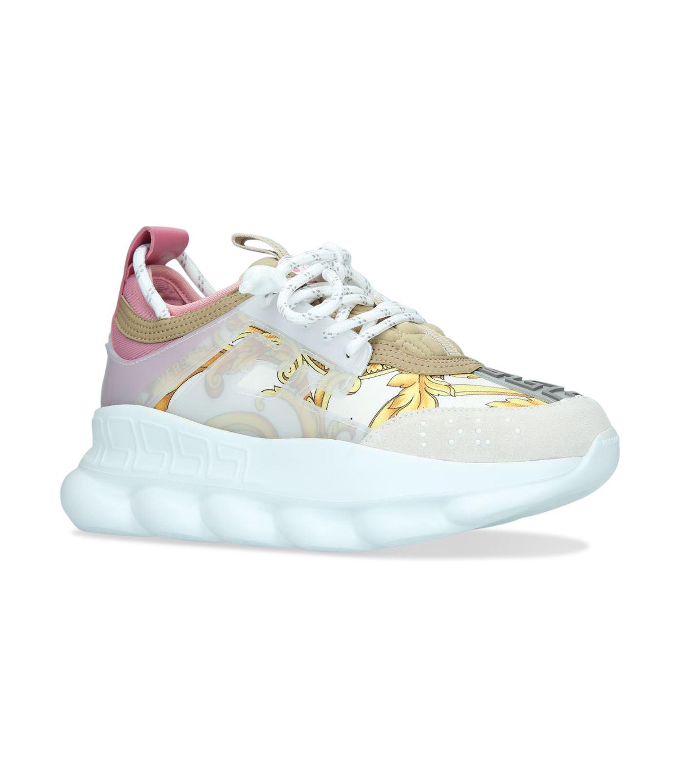 Versace Women's Shoes Trainers Sneakers Chain Reaction in Pink