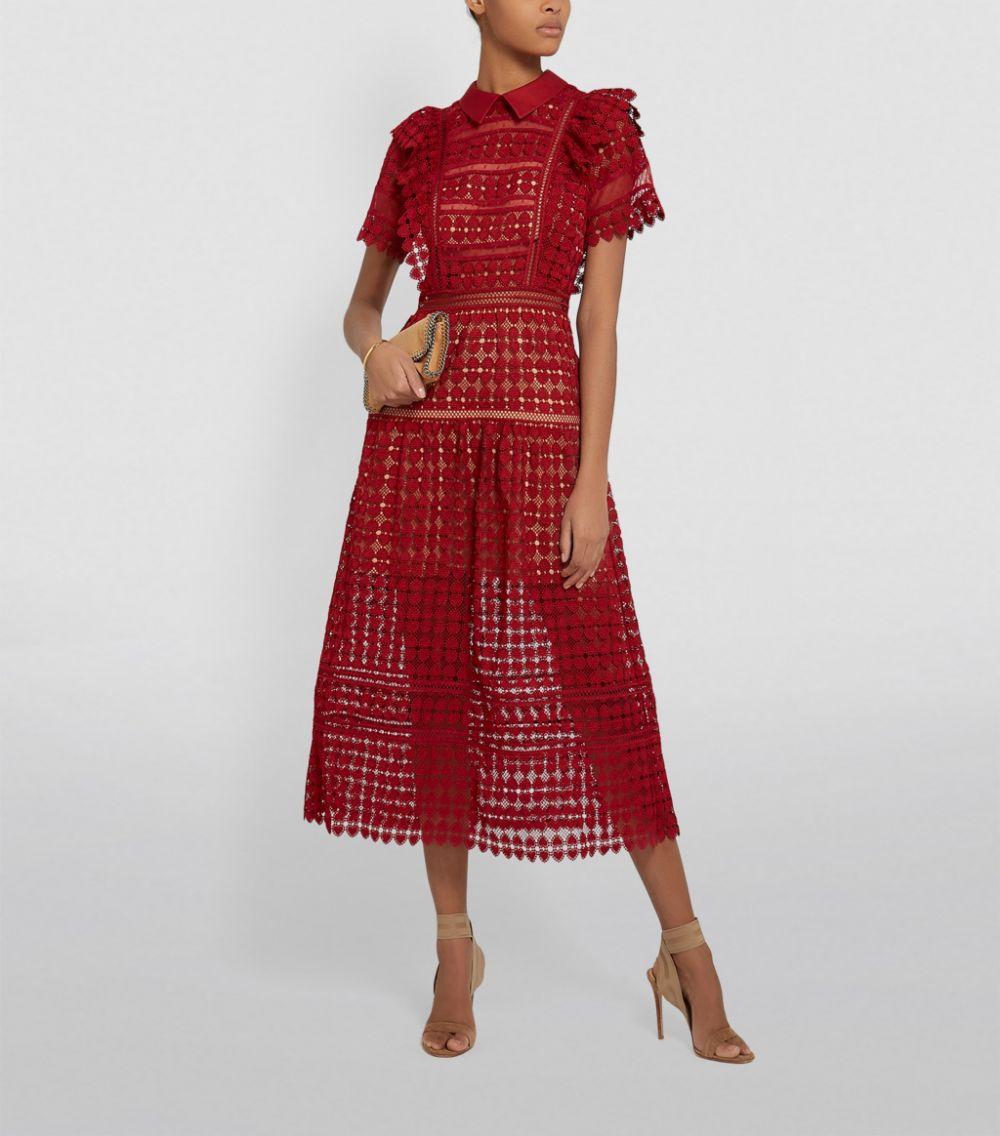 Self portrait heart lace midi dress Clearance