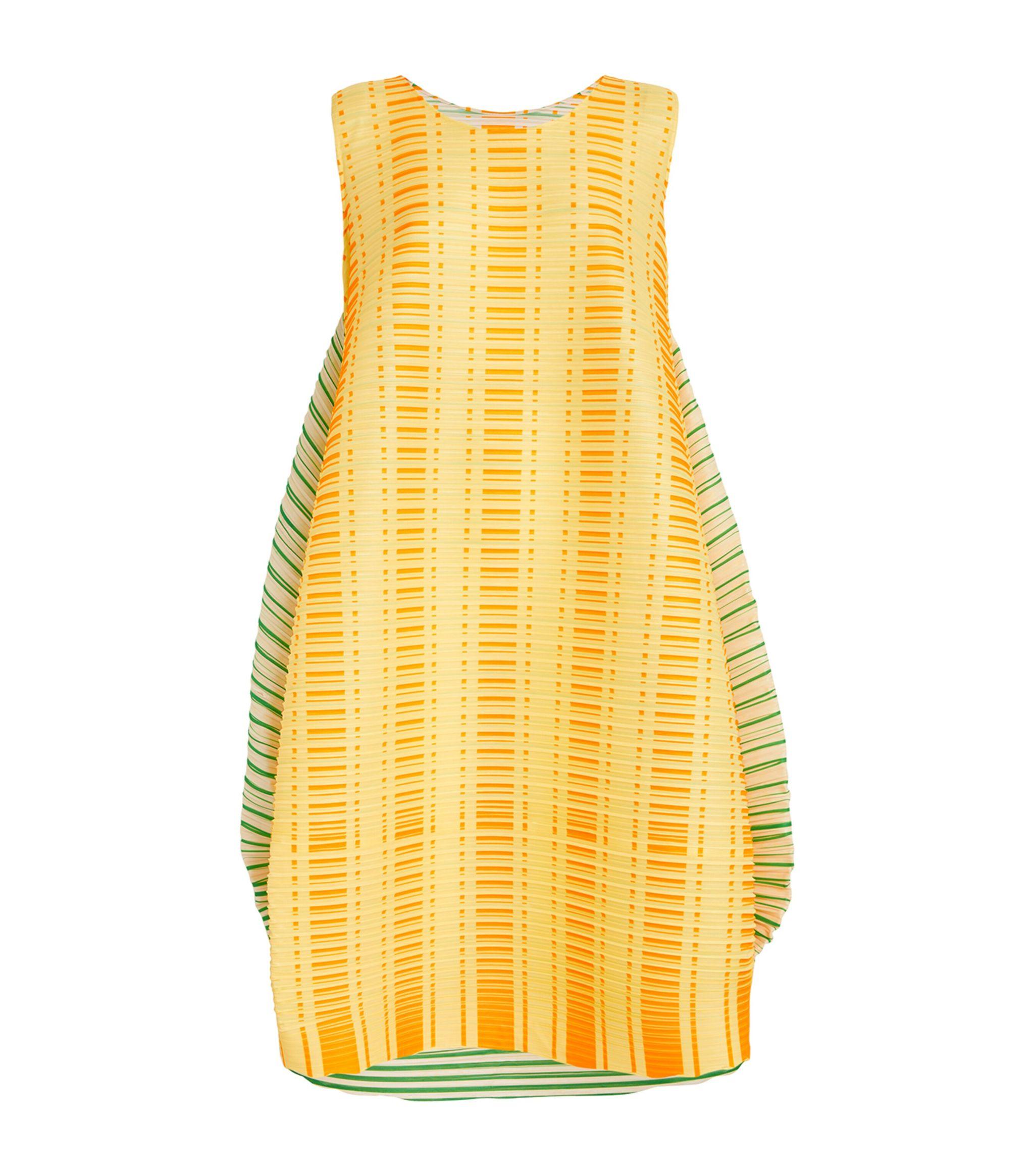 Pleats Please Issey Miyake Vege Mix 2 Midi Dress in Yellow | Lyst