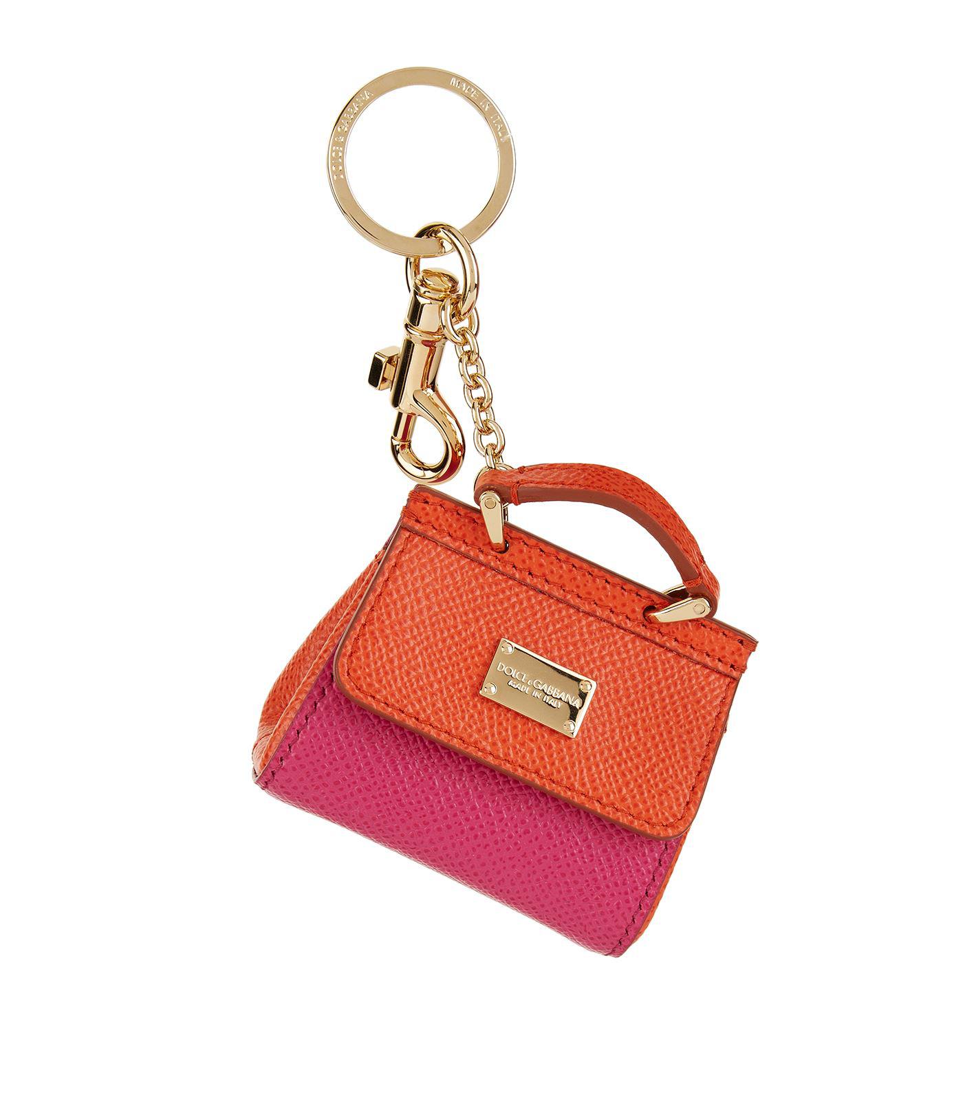 Dolce & Gabbana Mini Sicily Handbag Keyring in Red | Lyst