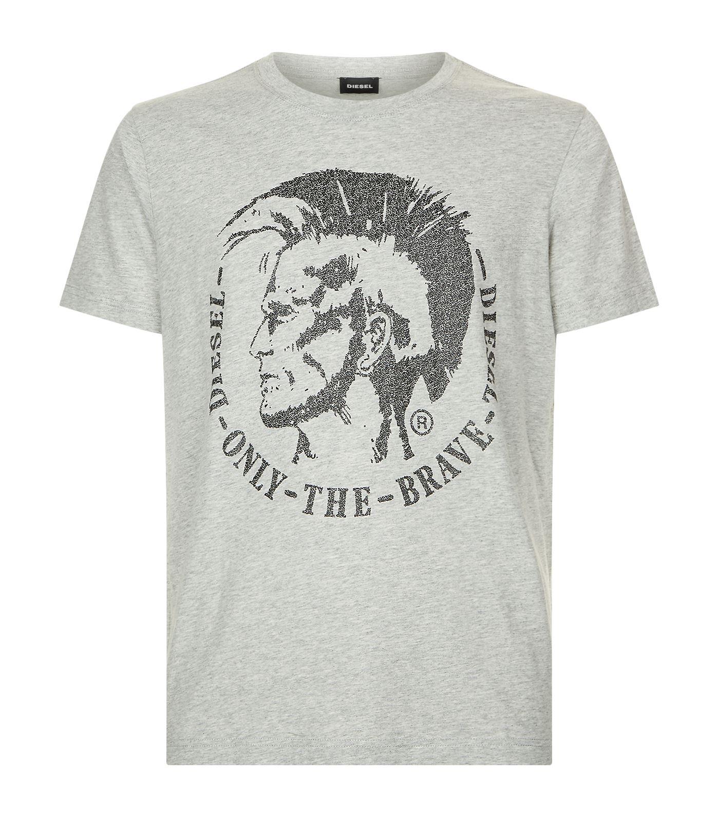 DIESEL Cotton Mohawk Print T-shirt in Grey (Gray) for Men - Lyst