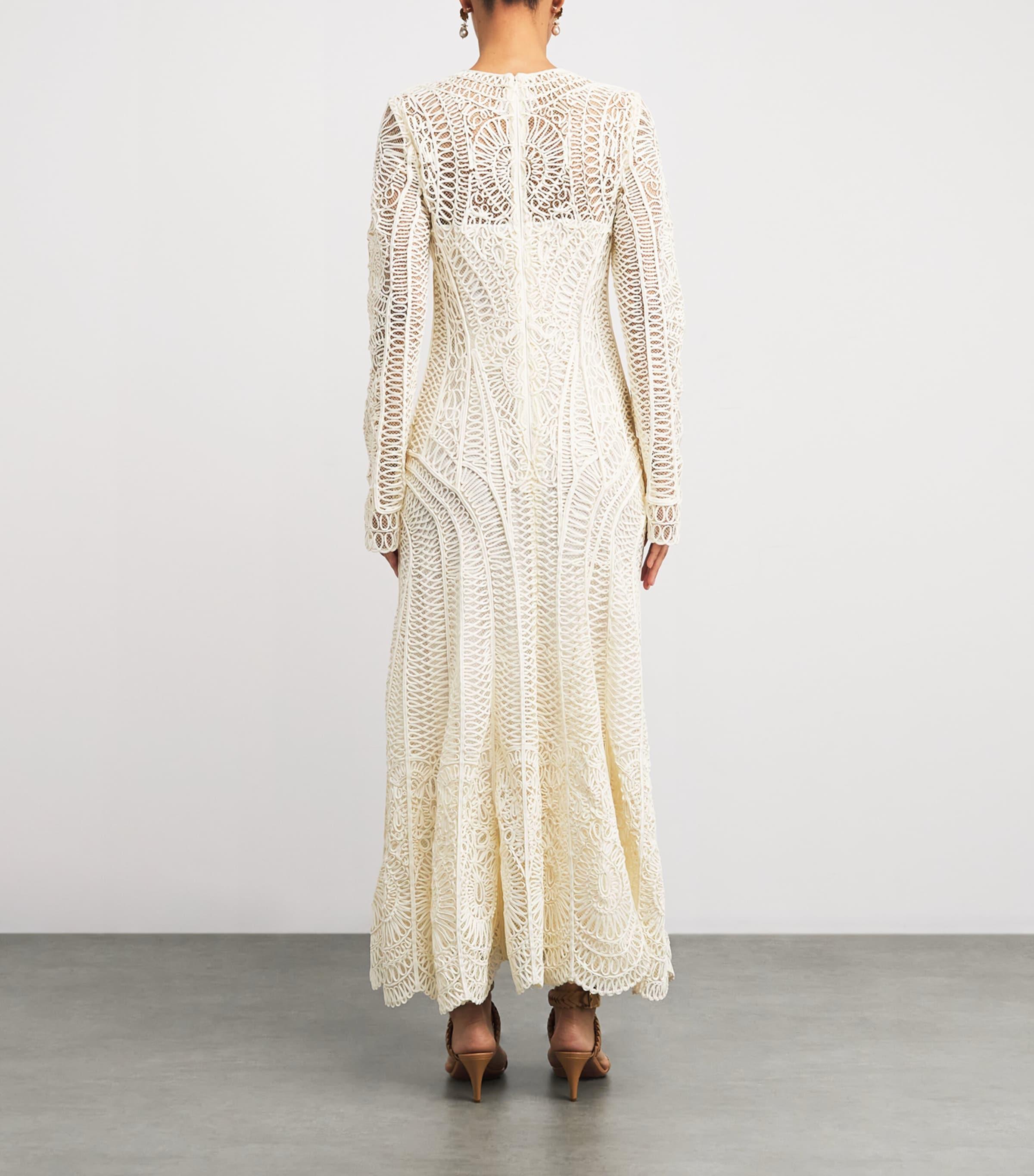 Jonathan Simkhai Guipure Lace Fiona Midi Dress in White | Lyst