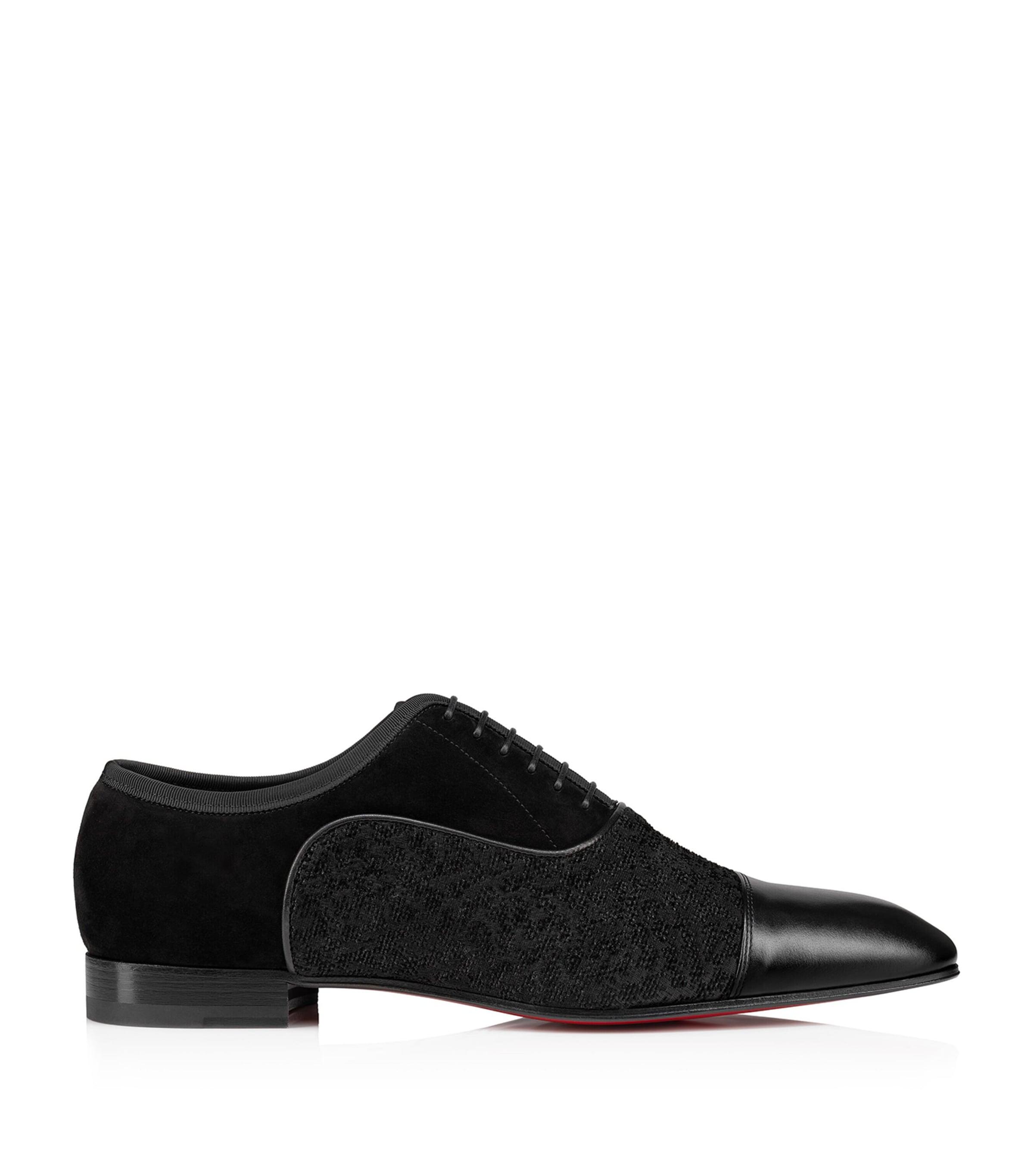 Christian Louboutin Greggo Calfskin Oxford Shoes in Black for Men