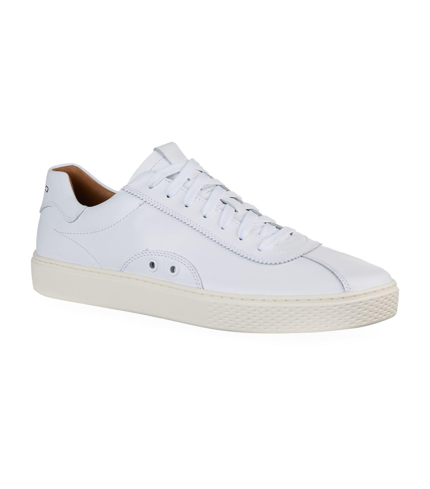 Polo Ralph Lauren Court 100 Luxe Leather Sneakers in White for Men - Lyst