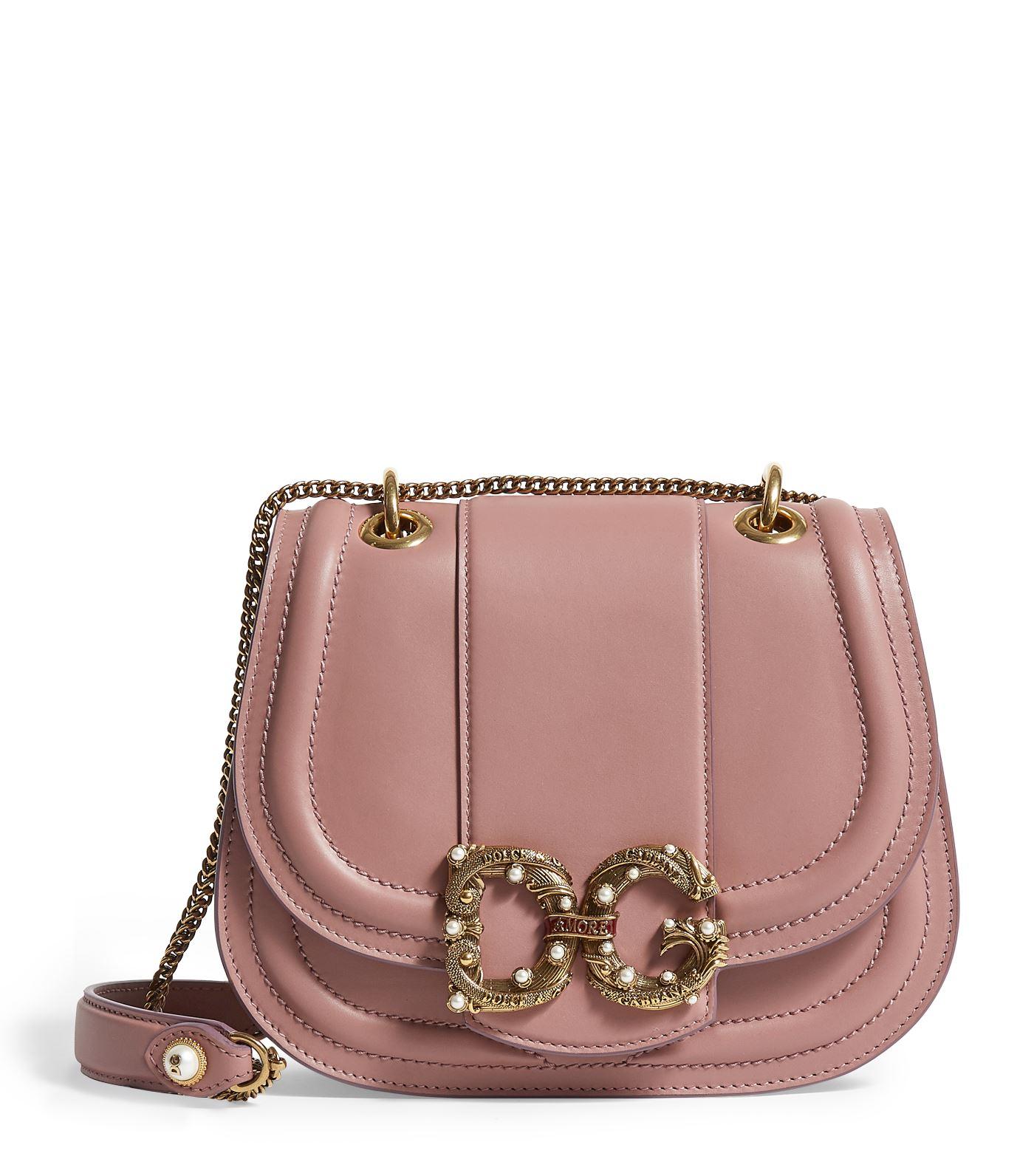 Dolce & Gabbana Leather Amore Bag in Pink - Lyst