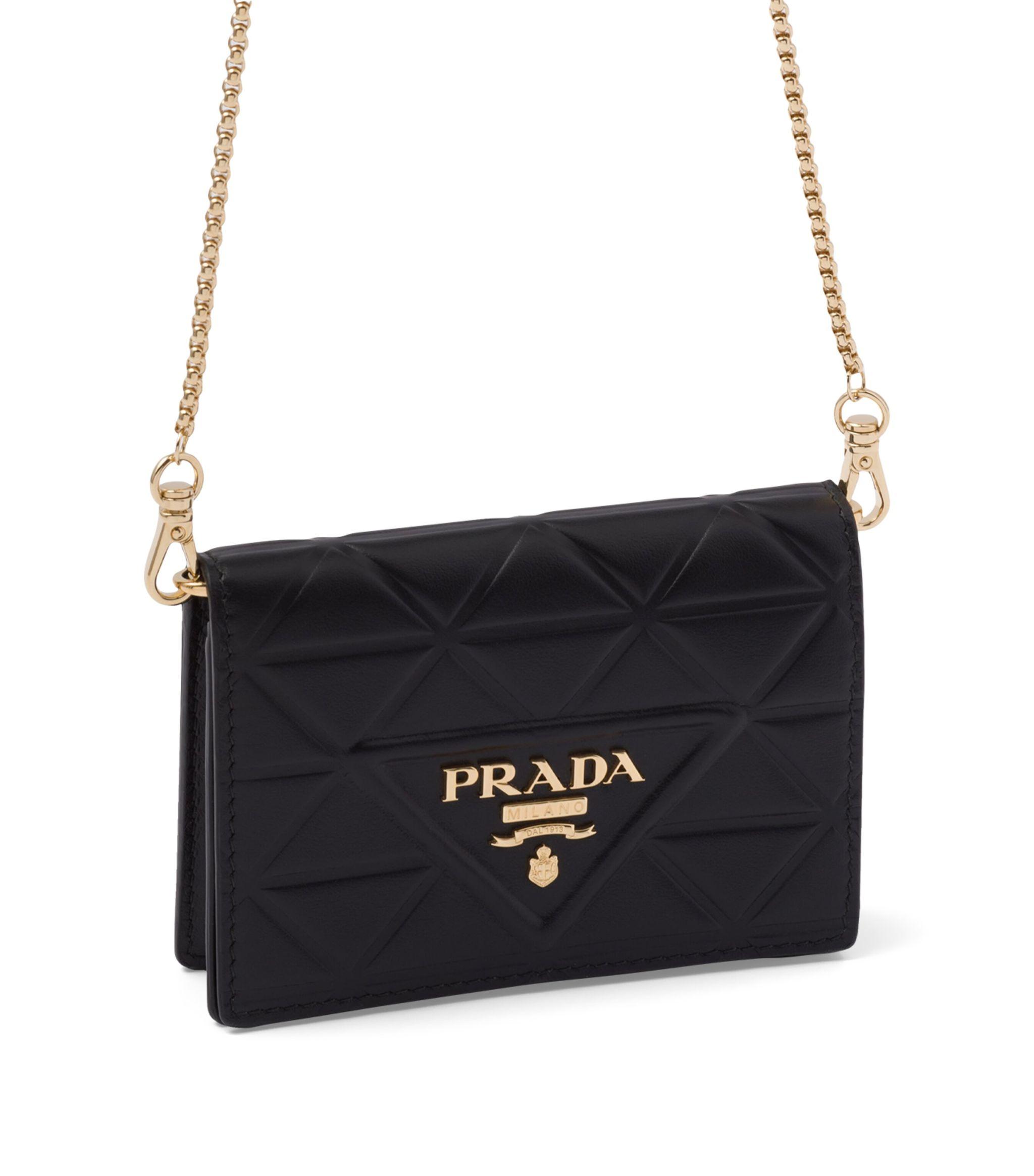 Prada Saffiano Leather Wallet with Chain