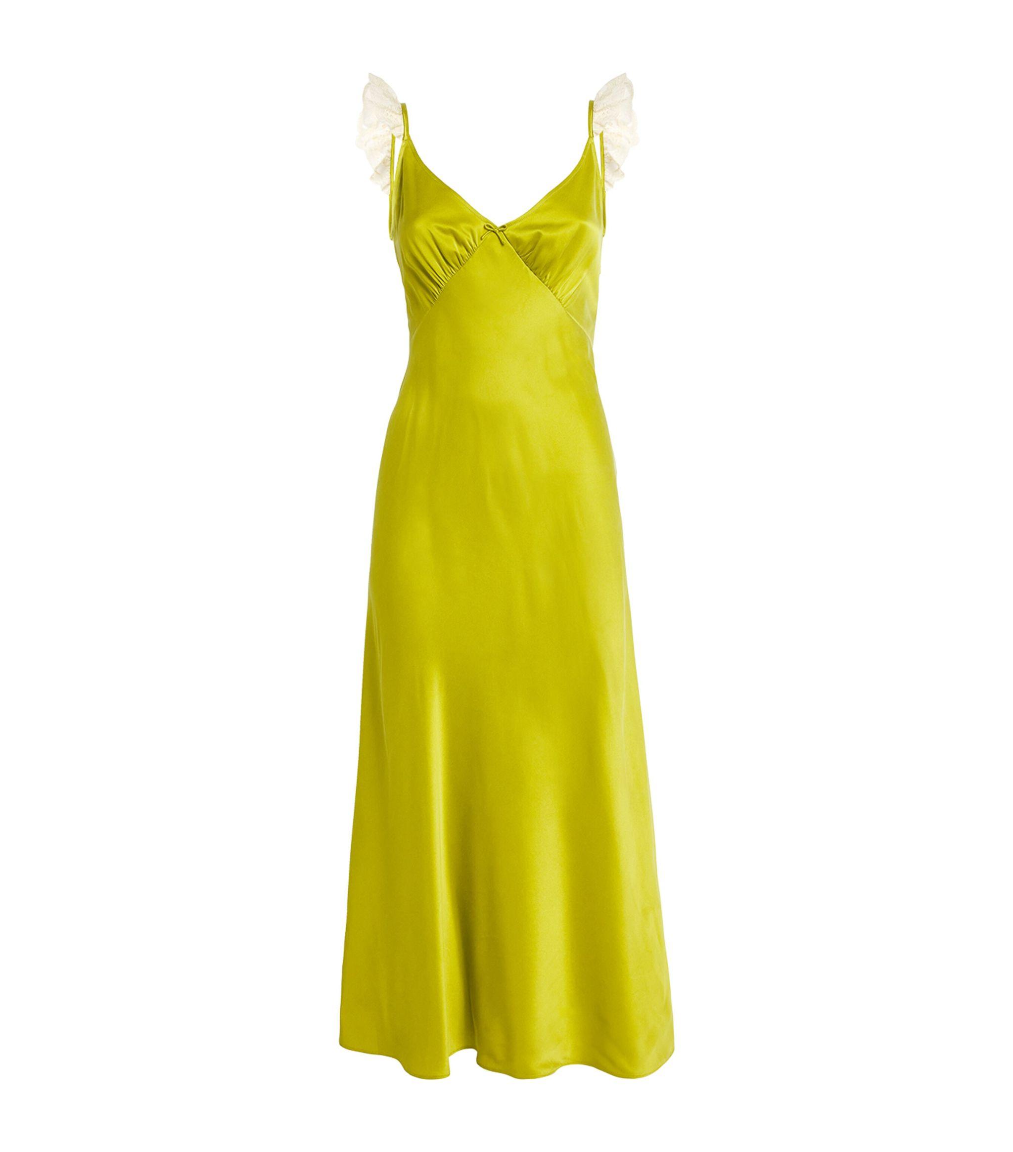 doen yellow silk dress Doen Yellow Silk Mini Dress by Doen