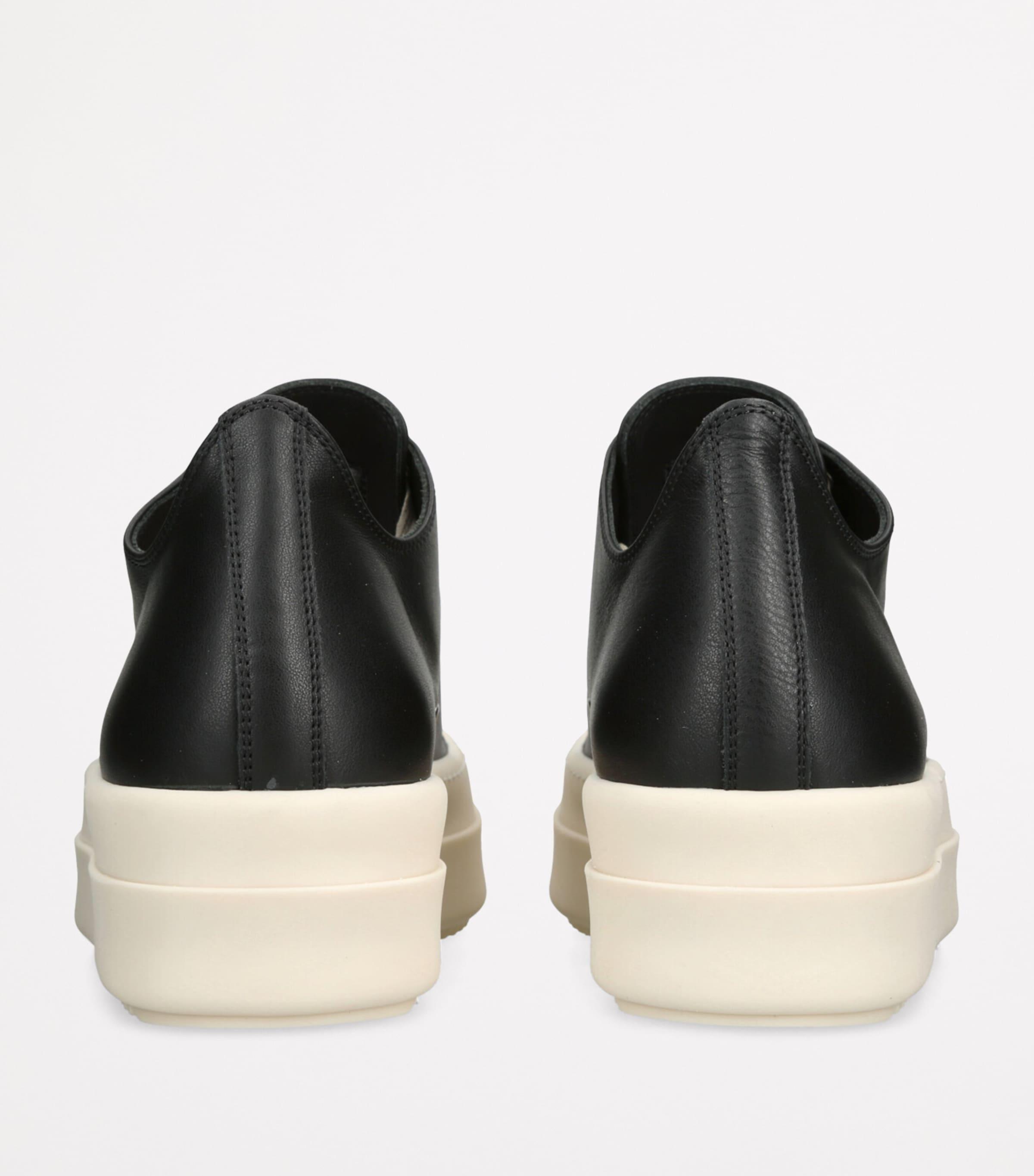Rick Owens Leather Mega Bumper Low-Top Sneakers in Black for