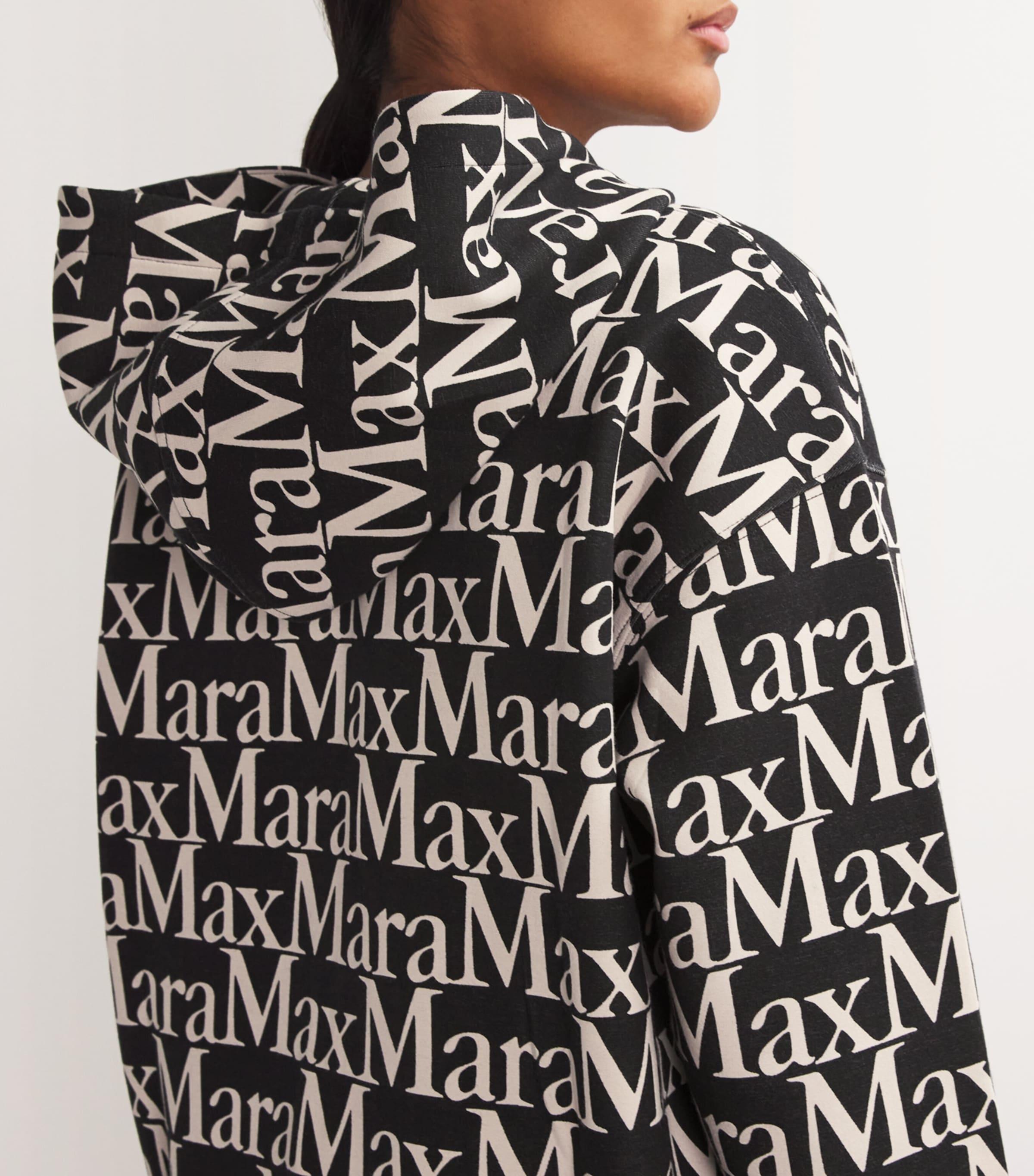 Max Mara Oversized Logo Zip-Up Hoodie in Black | Lyst